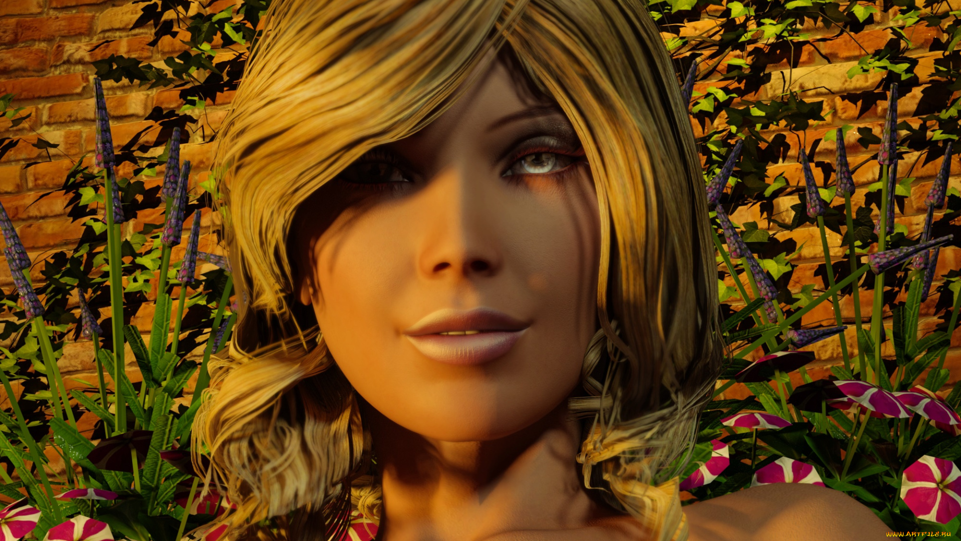 3д, графика, портрет, , portraits, девушка, взгляд, фон