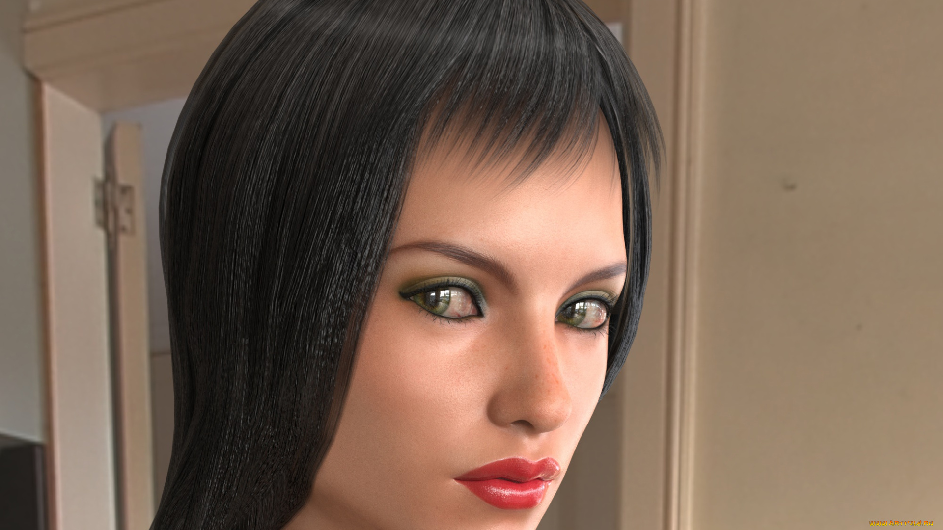 3д, графика, портрет, , portraits, девушка, взгляд, фон