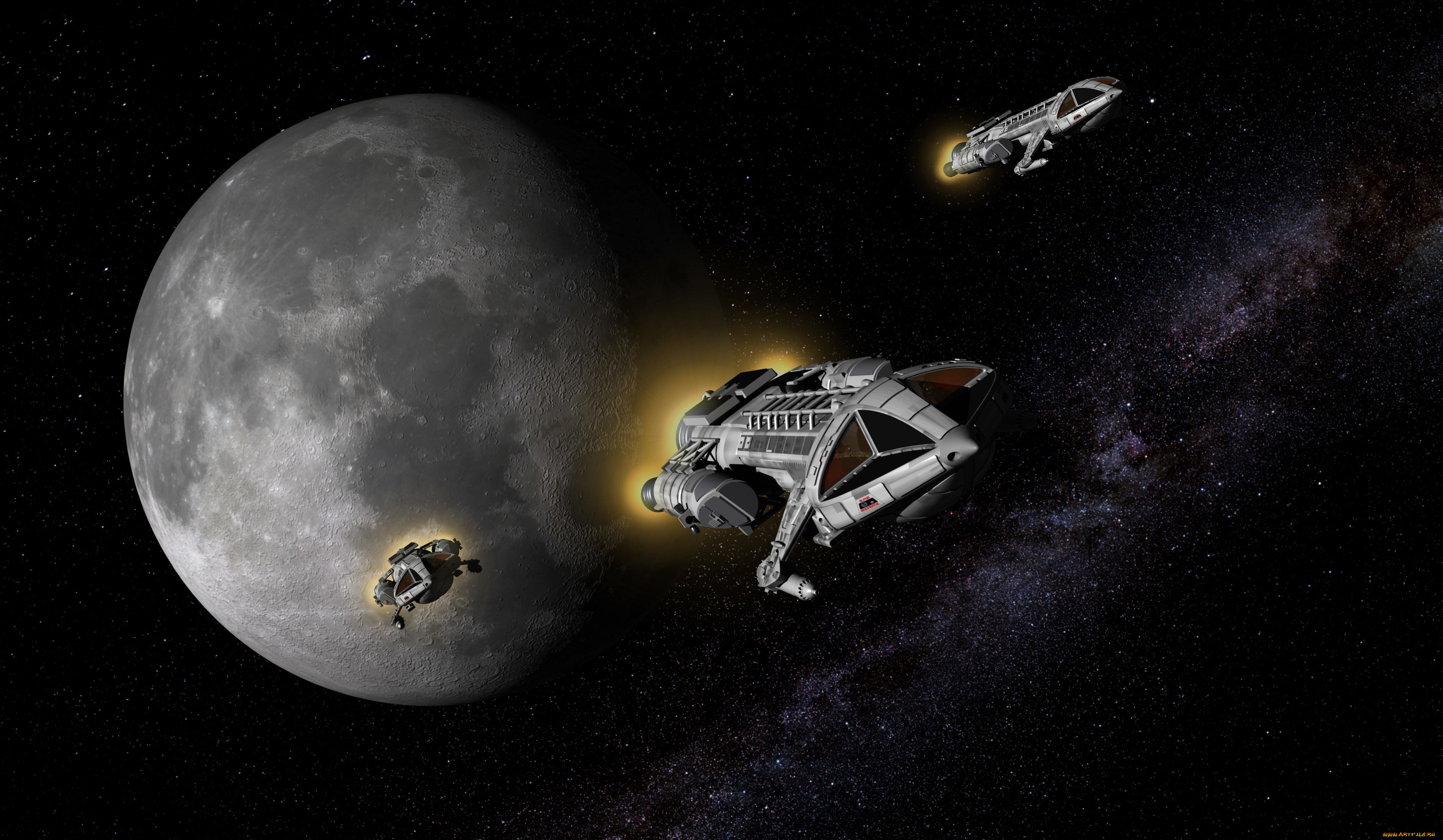 космос, арт, полет, космический, корабль, планета, вселенная
