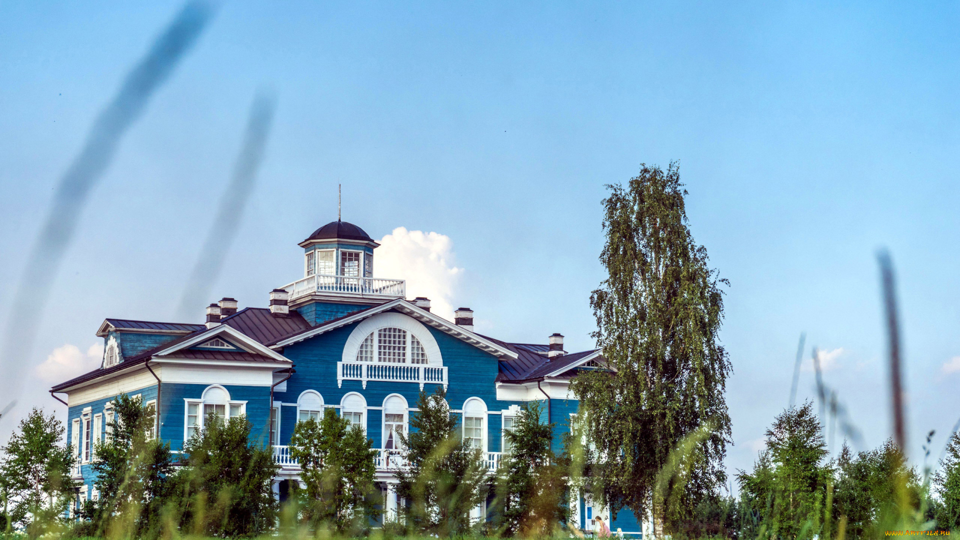 города, -, здания, , дома, балкон, дом, башенка