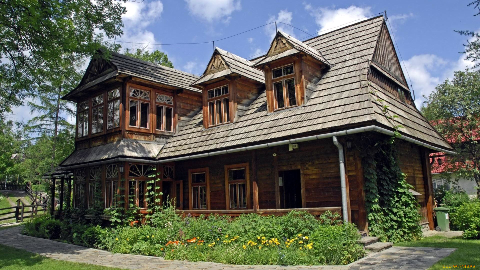 города, -, здания, , дома, деревянный, дом