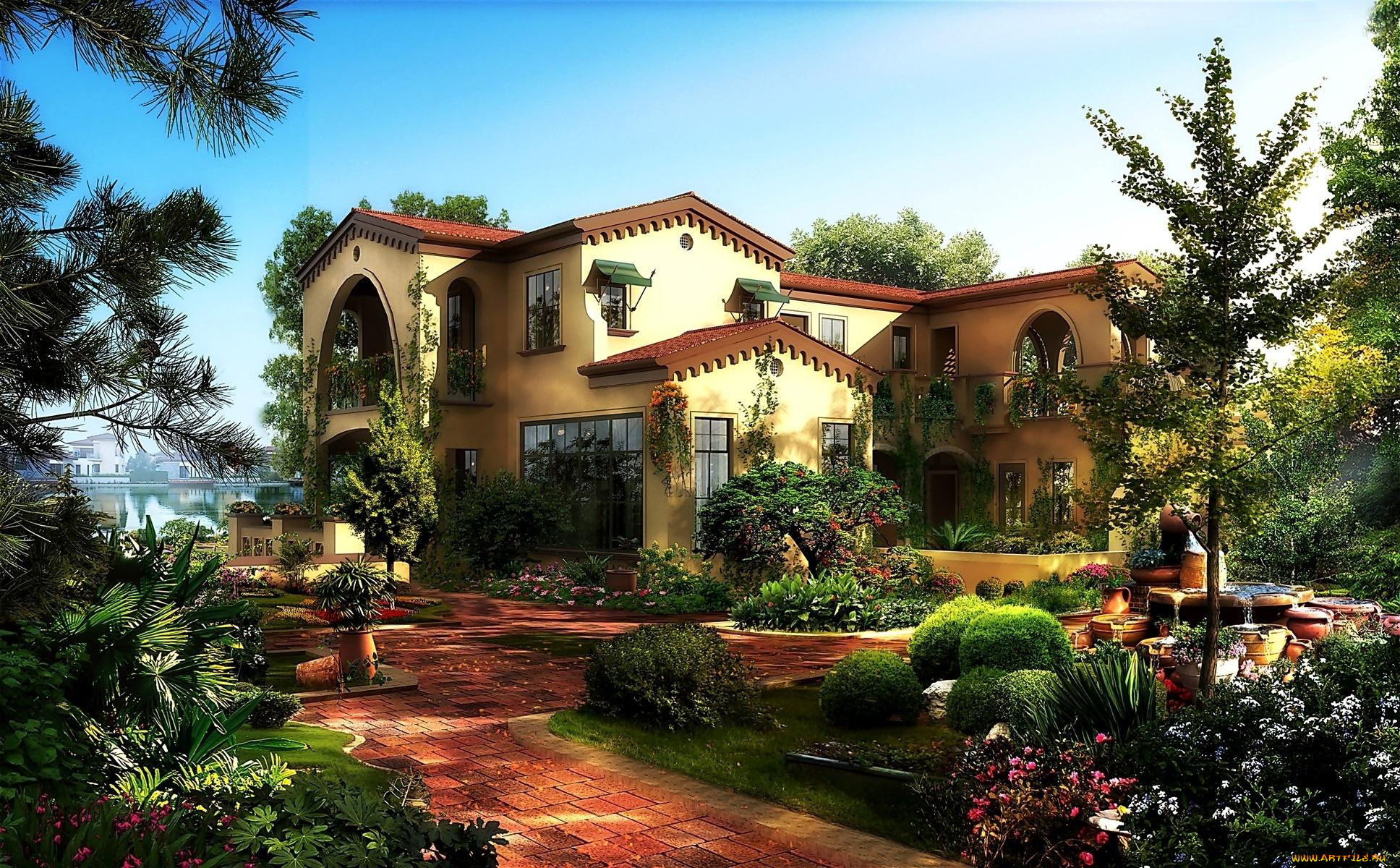 города, -, здания, , дома, вилла