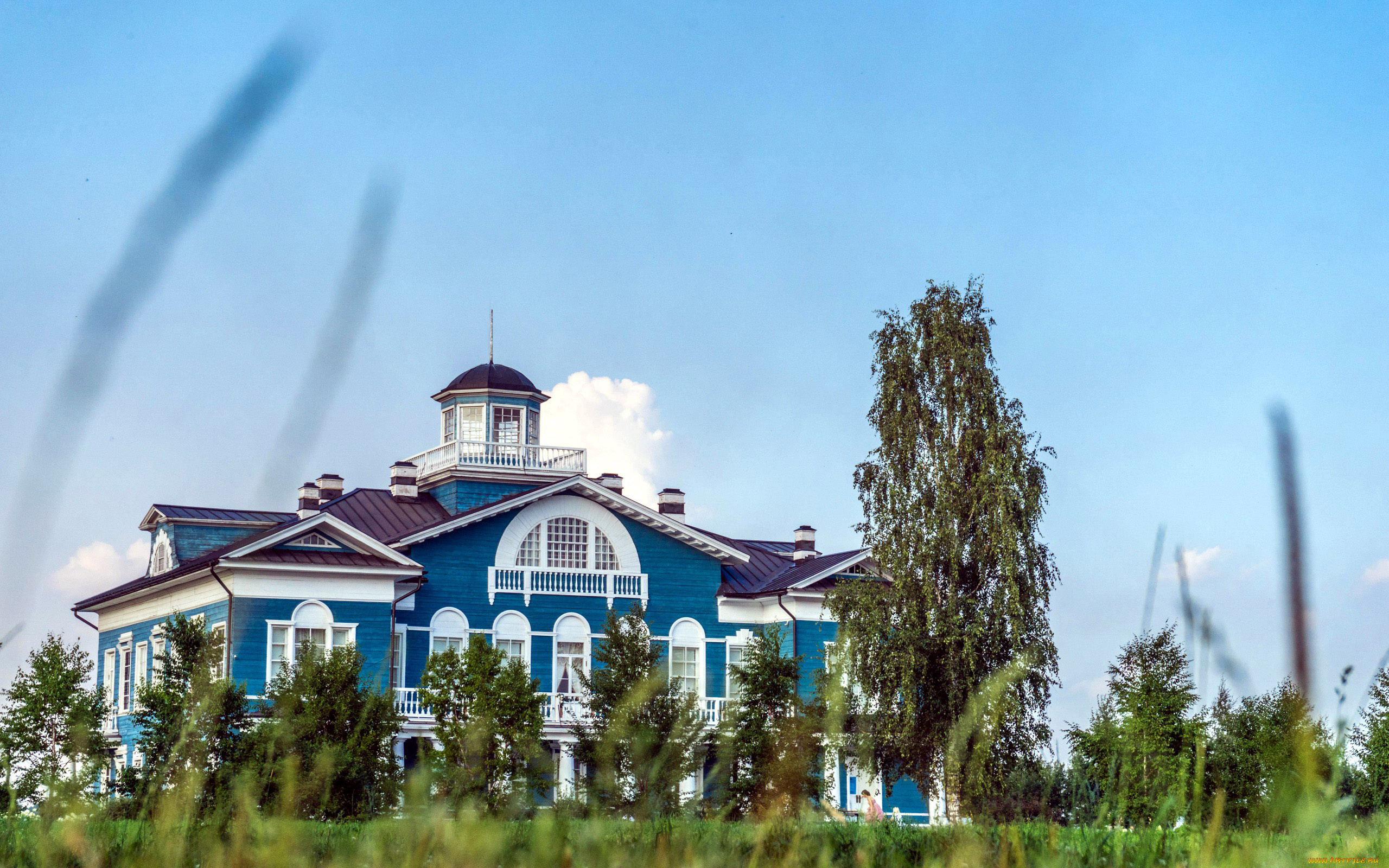 города, -, здания, , дома, балкон, дом, башенка