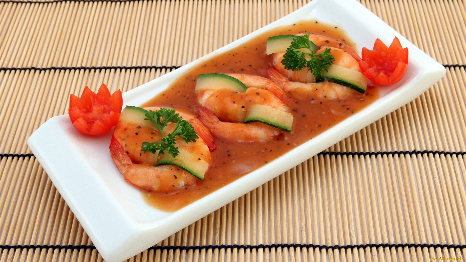 еда, рыбные, блюда, , с, морепродуктами, креветки