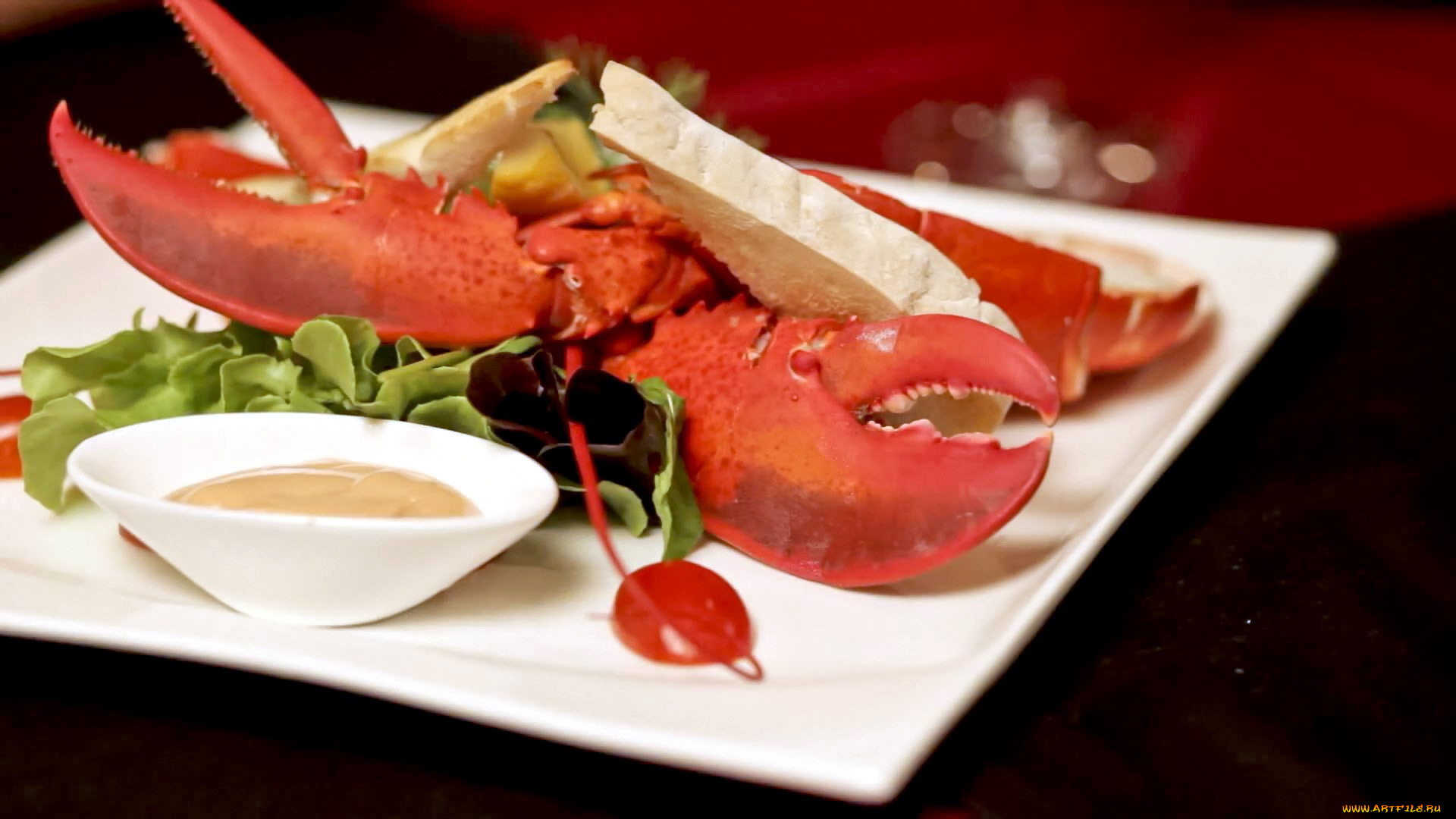 еда, рыбные, блюда, , с, морепродуктами, лобстер