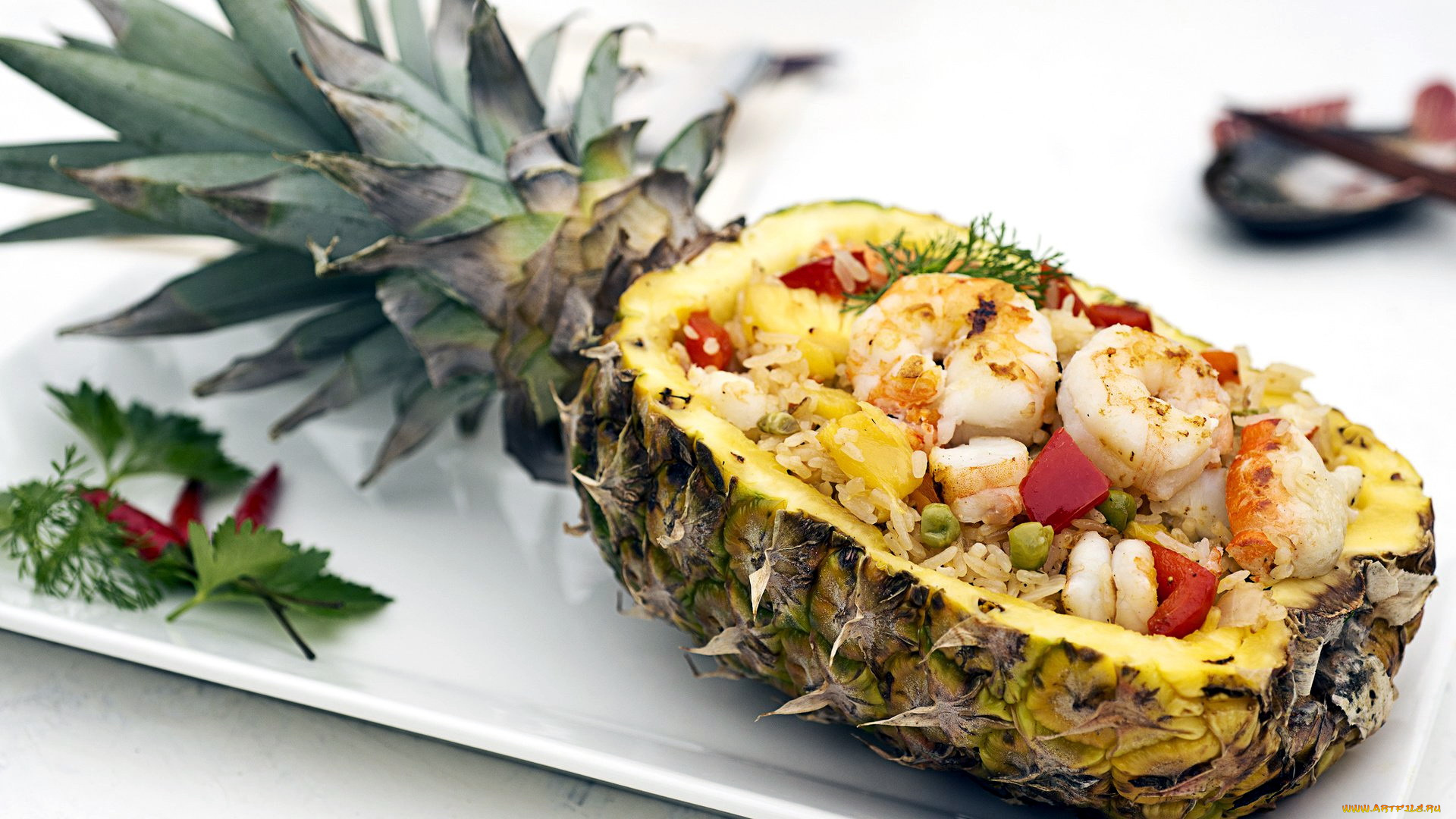 еда, салаты, , закуски, креветки, салат, ананас
