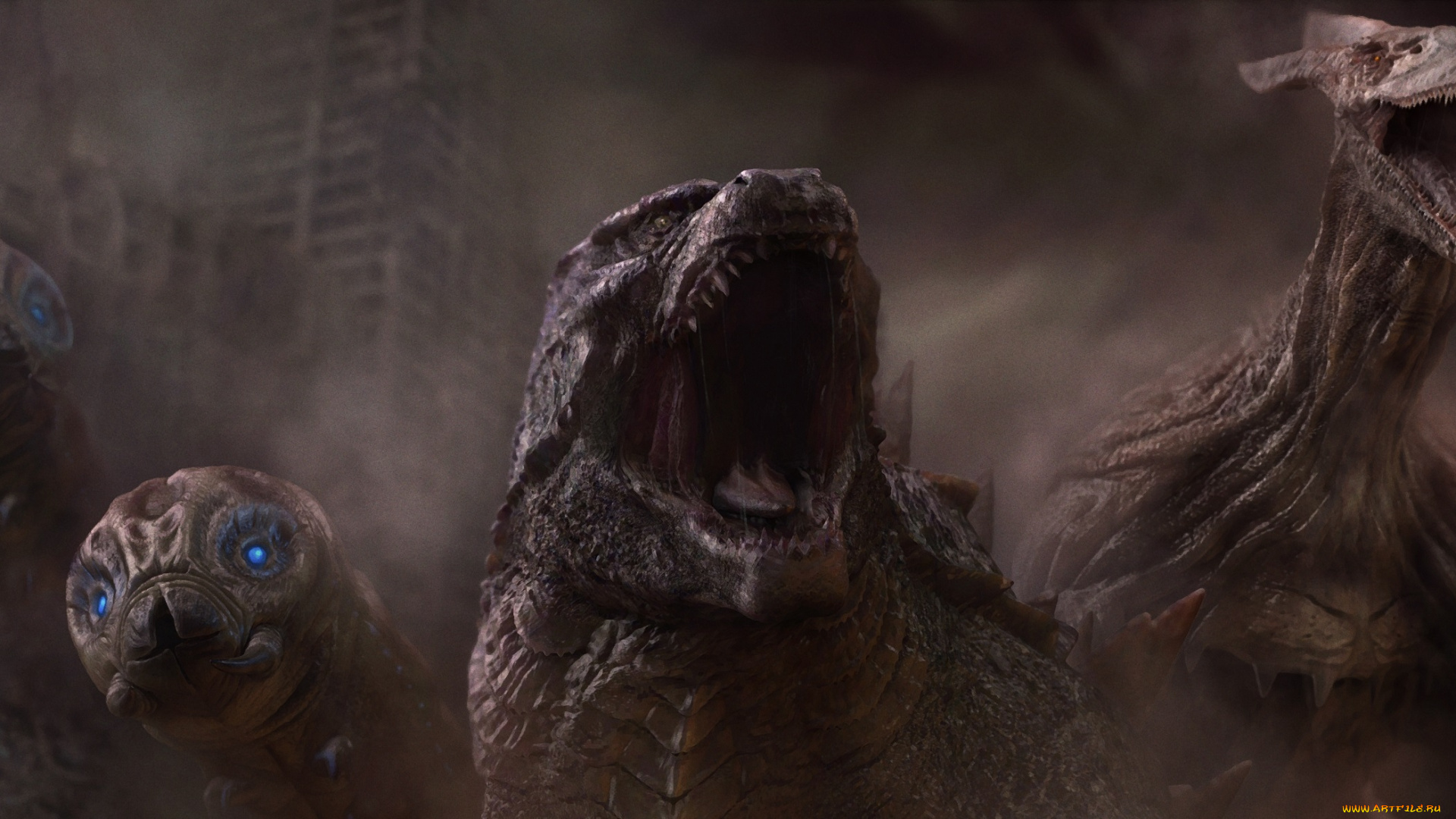 фэнтези, существа, монстры, ужас, пасть, art, ночь, mothras, хищники