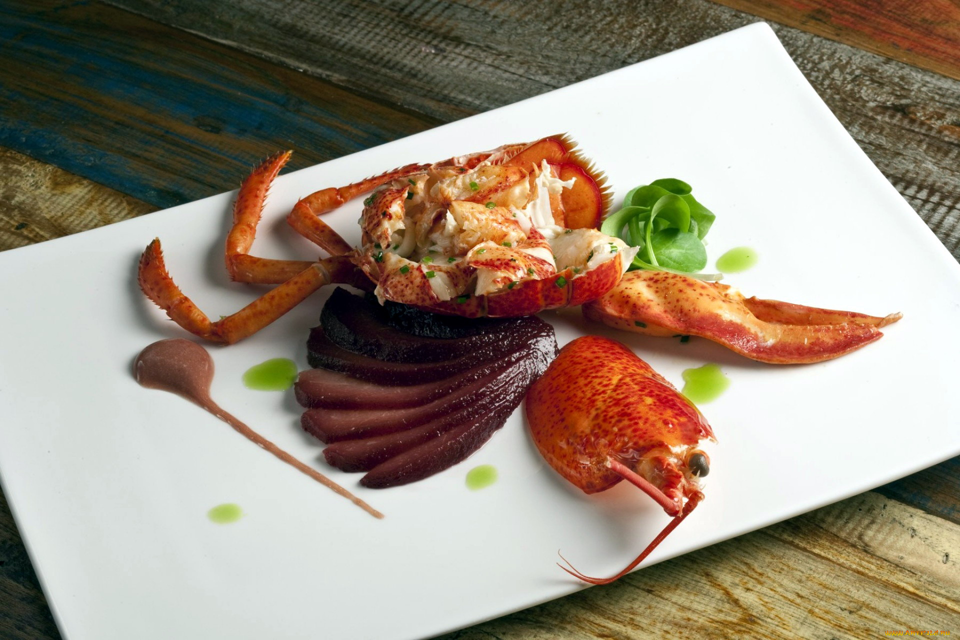 еда, рыбные, блюда, , с, морепродуктами, лобстер