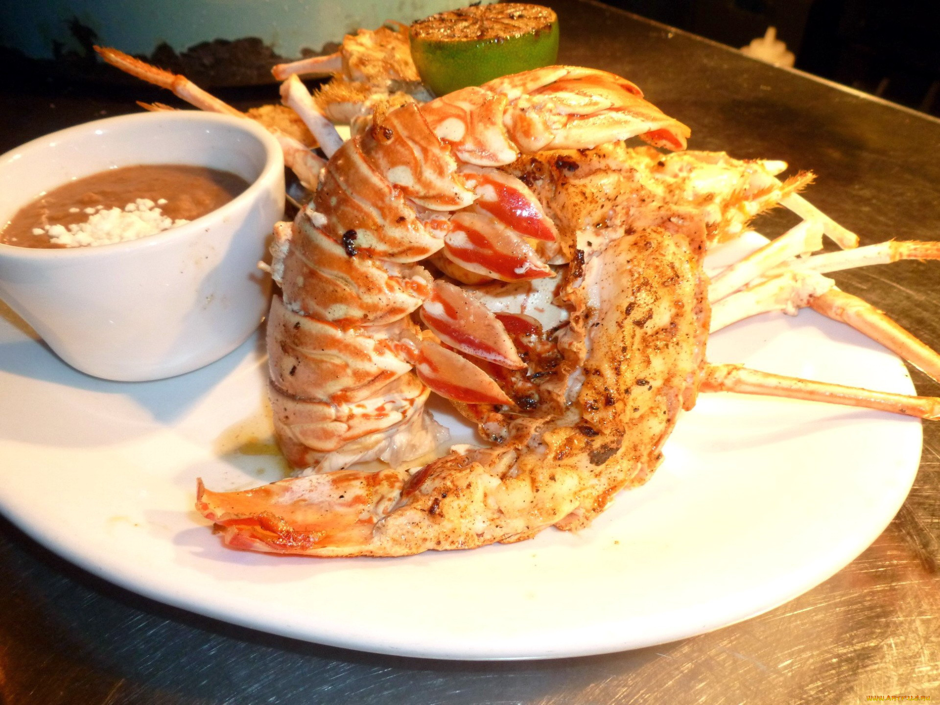 еда, рыбные, блюда, , с, морепродуктами, лобстер