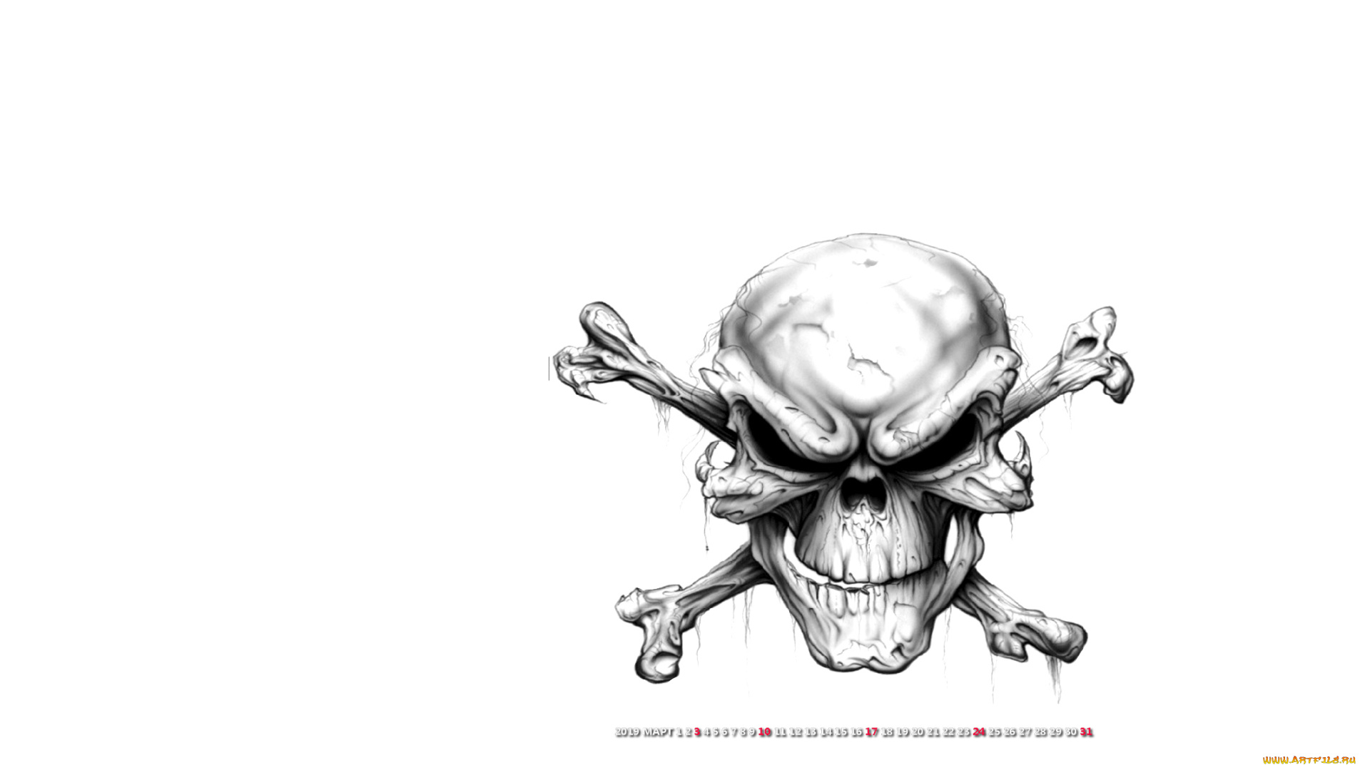 календари, фэнтези, кость, череп