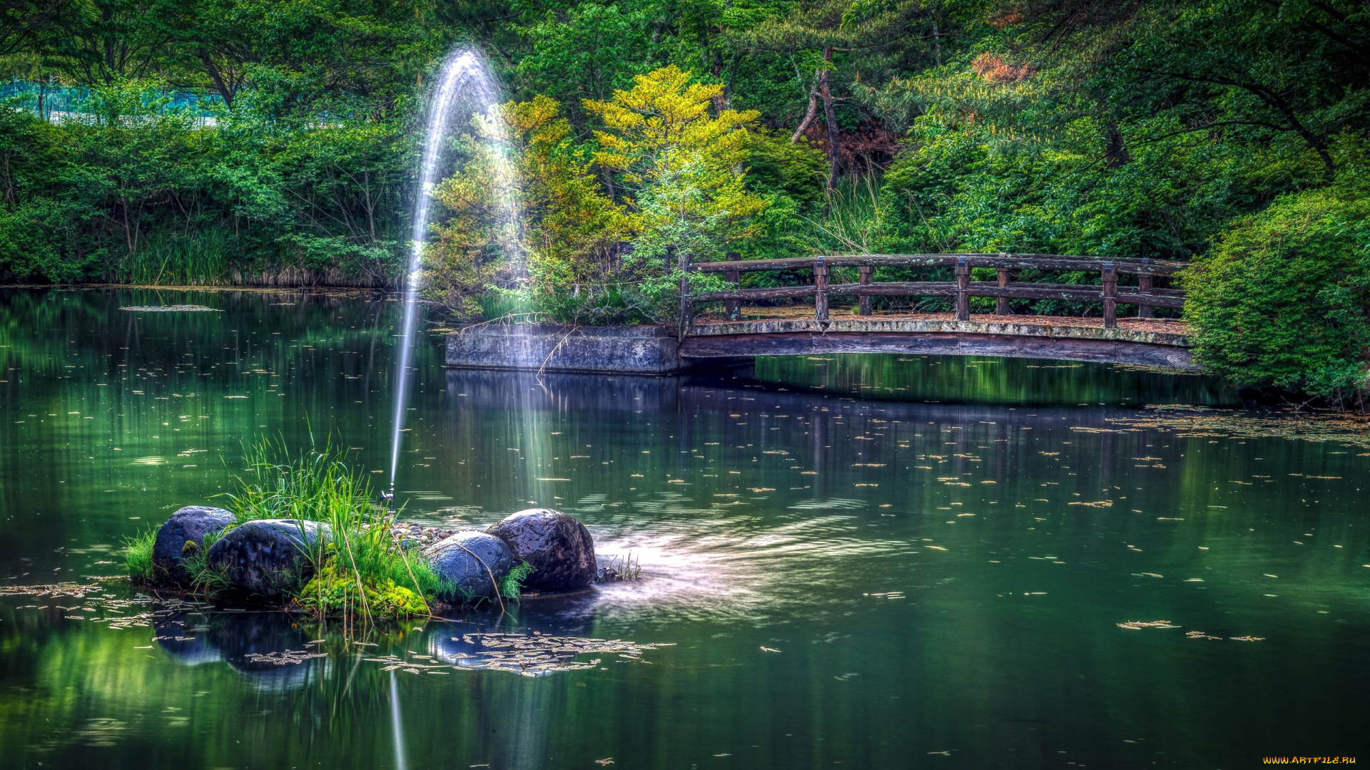 природа, парк, фонтан