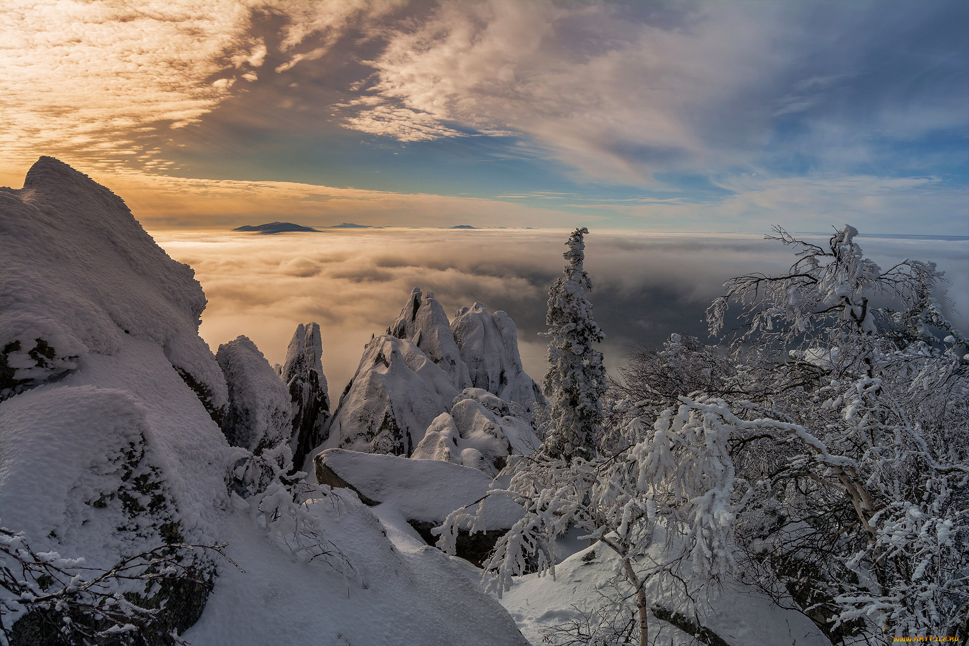 природа, зима, снег