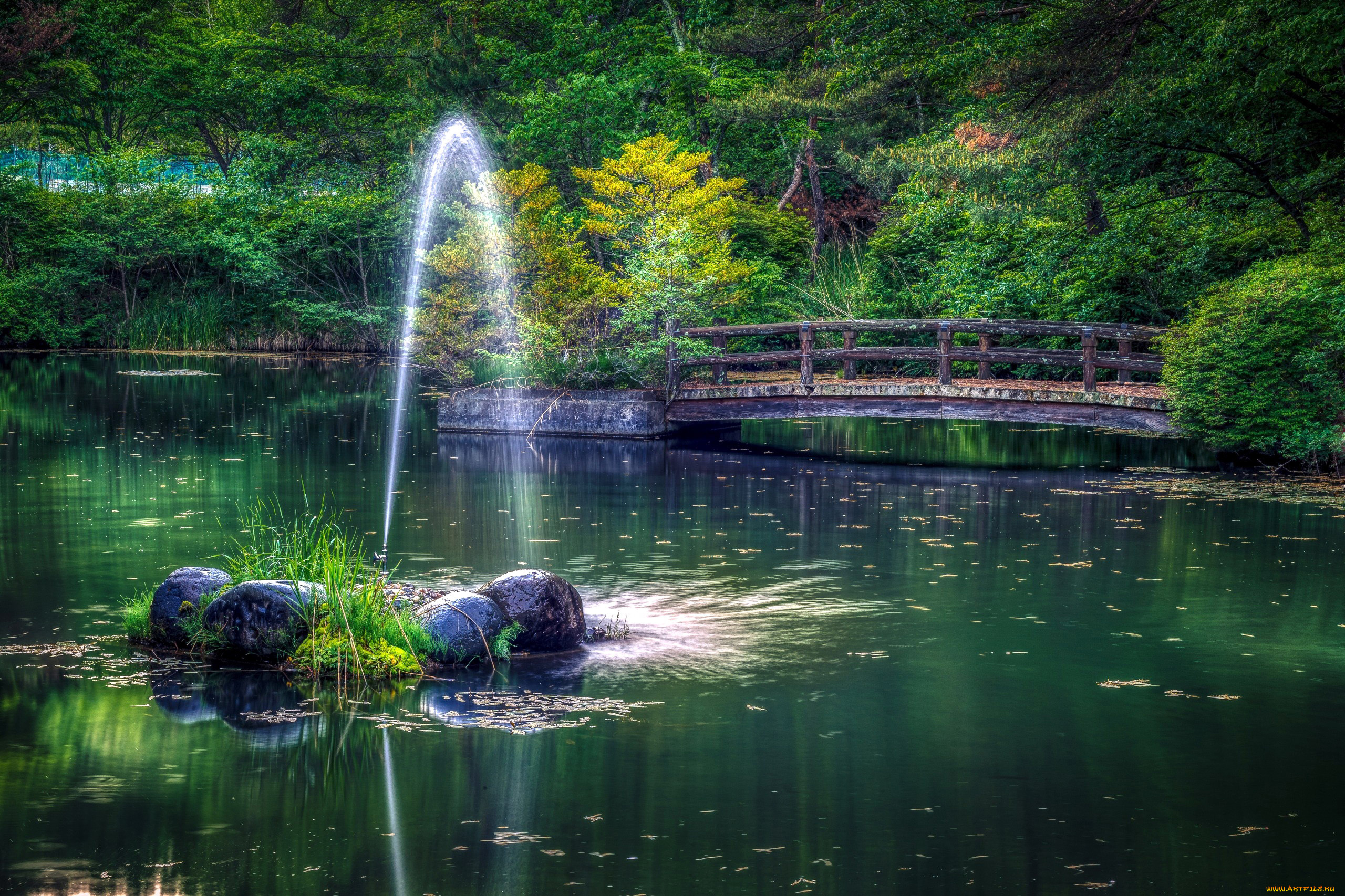 природа, парк, фонтан