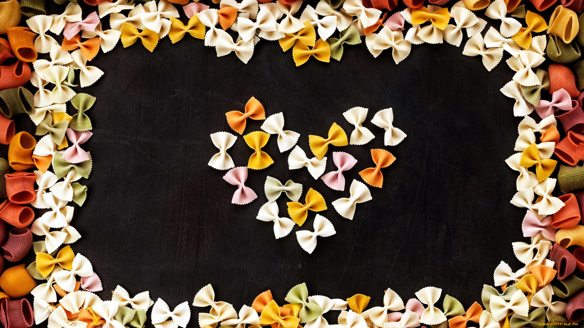 еда, макаронные, блюда, макароны, бантики, ассорти