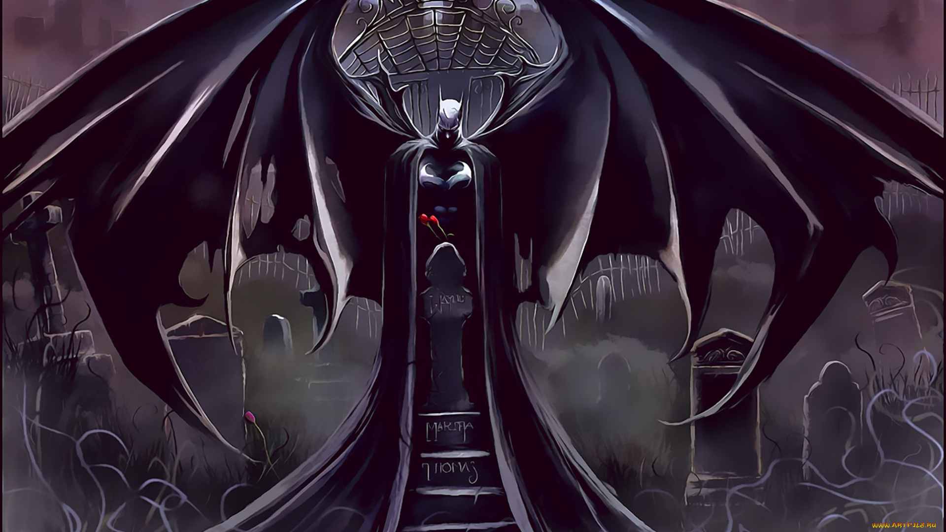 календари, фэнтези, кладбище, существо, крылья, calendar, 2020