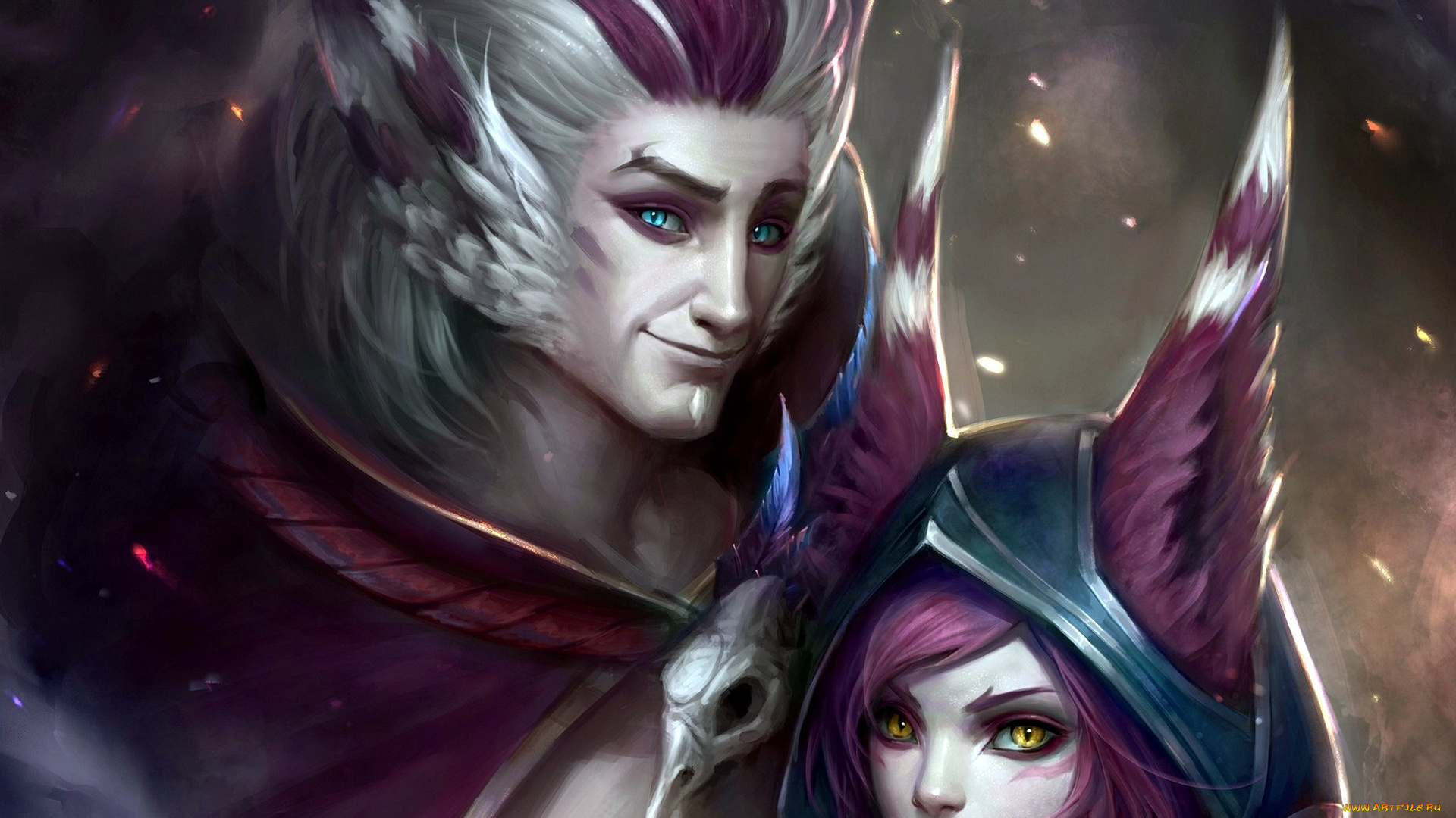 видео, игры, league, of, legends, rakan, xayah, пара, любовь