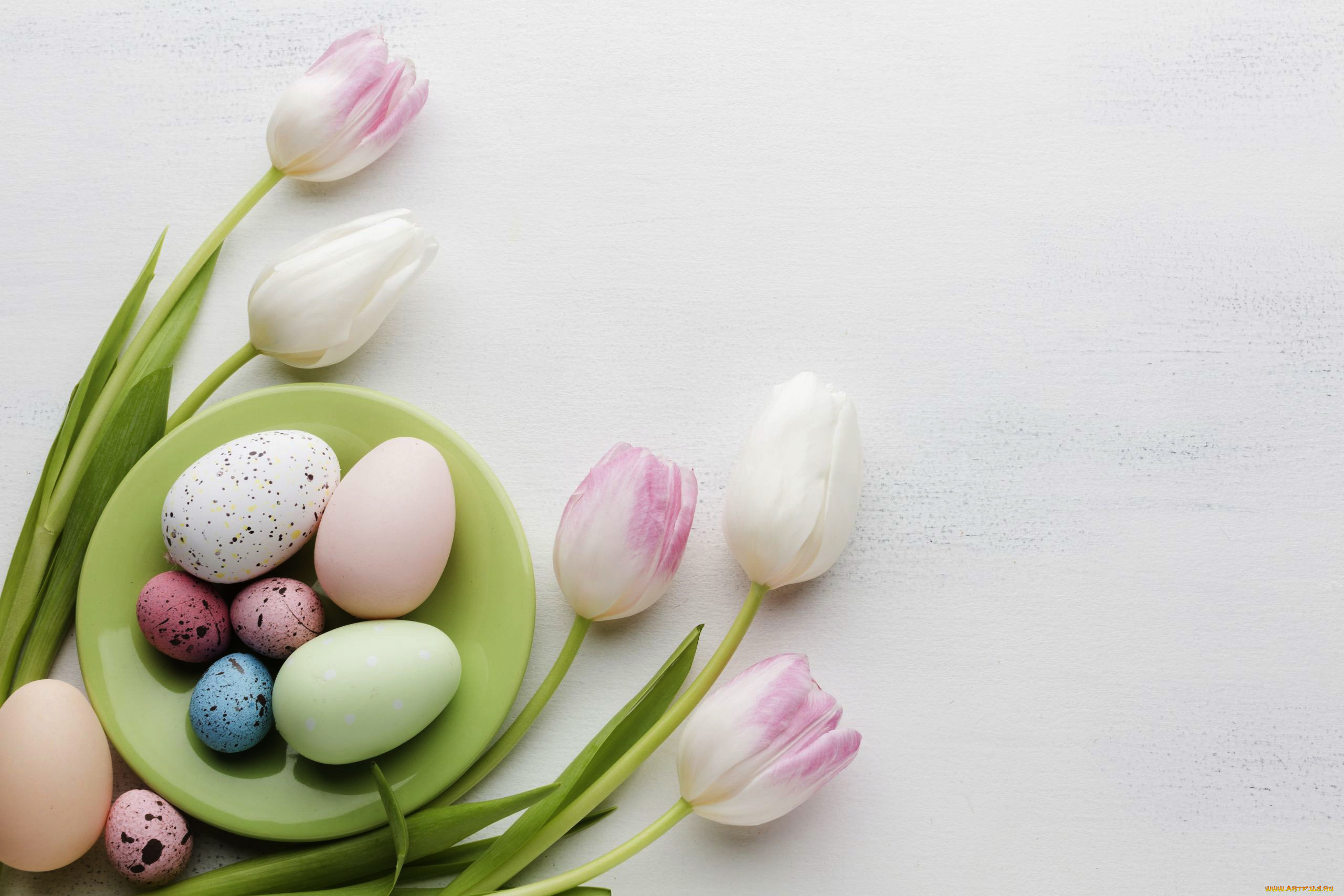 праздничные, пасха, тюльпаны, крашенки