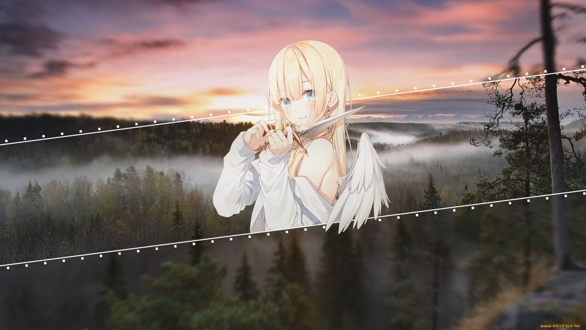 аниме, ангелы, , демоны, девушка