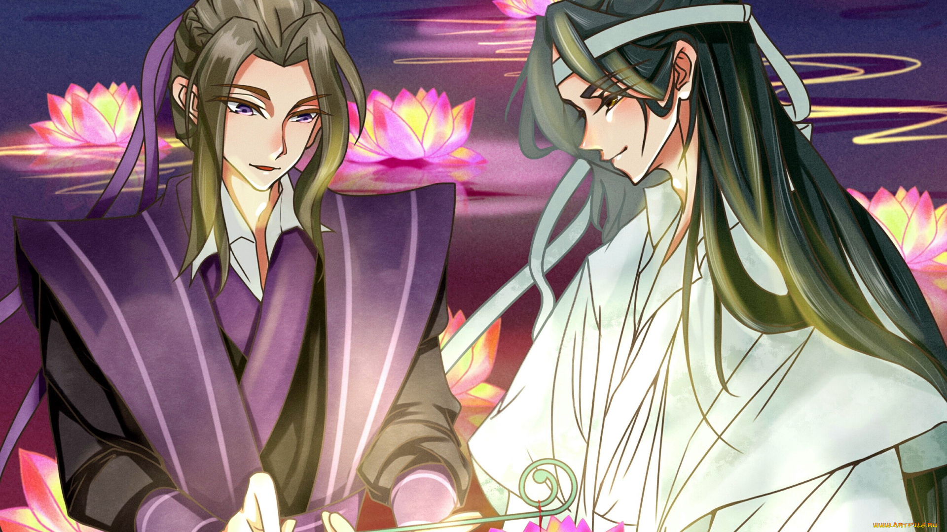 аниме, mo, dao, zu, shi, цзян, чэн, лань, сичень, лотосы