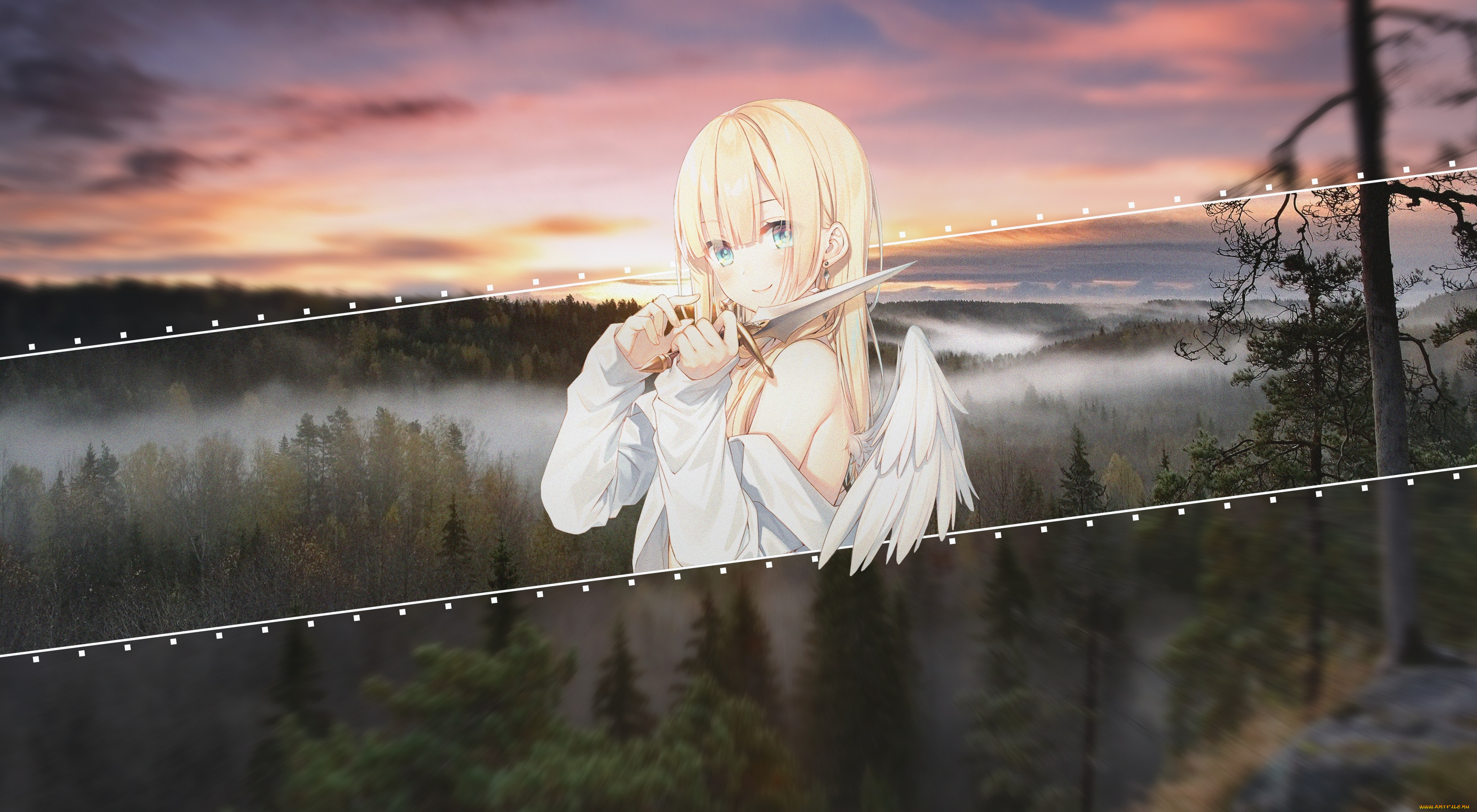 аниме, ангелы, , демоны, девушка