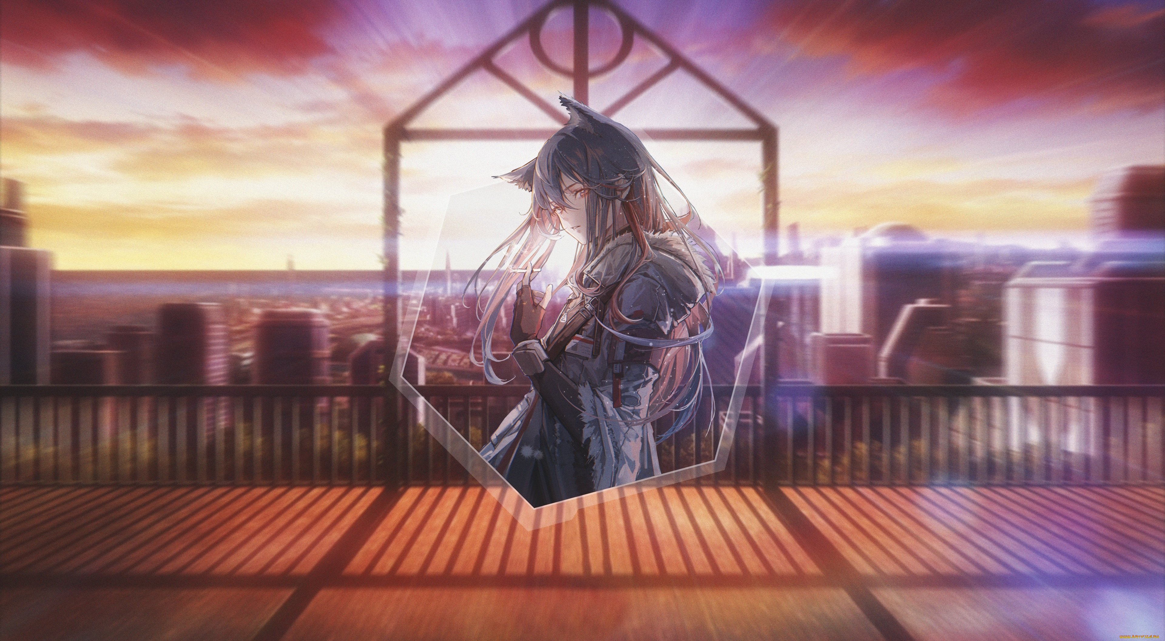 аниме, животные, , существа, девушка