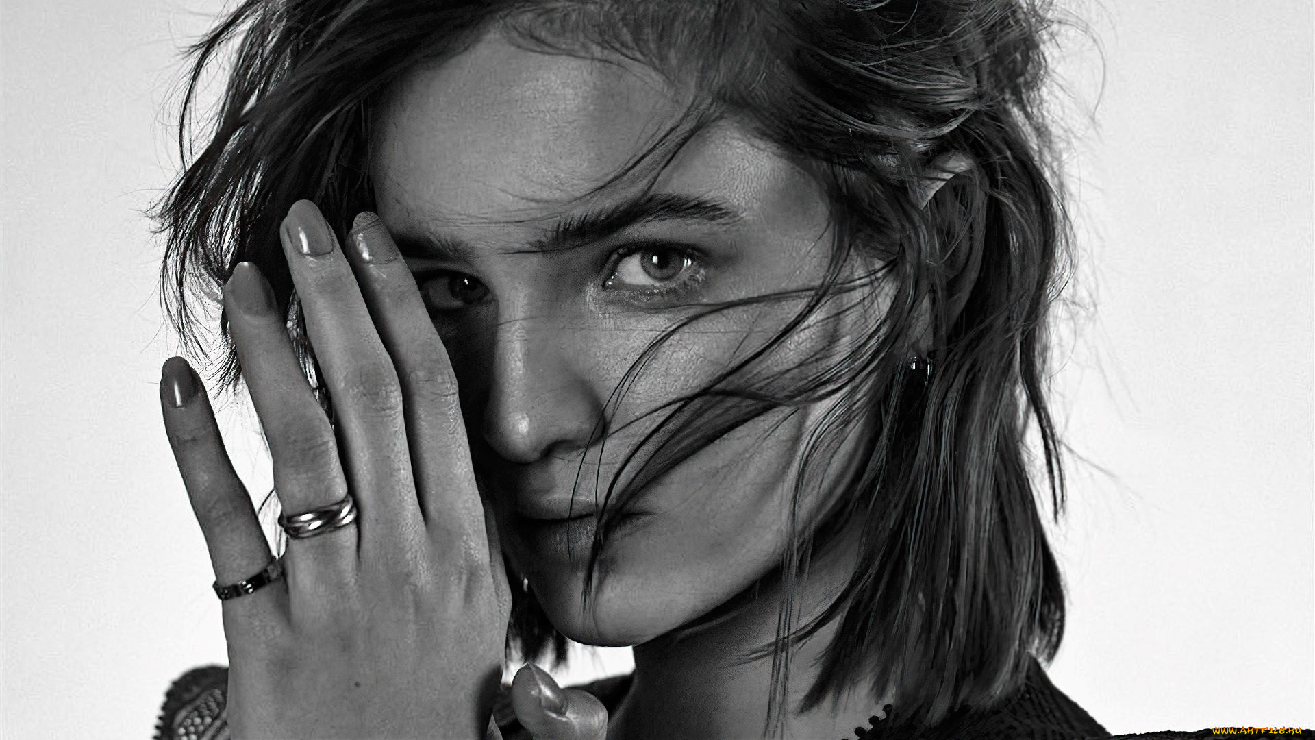 девушки, -, лица, , портреты, lisa, vicari, лицо, руки