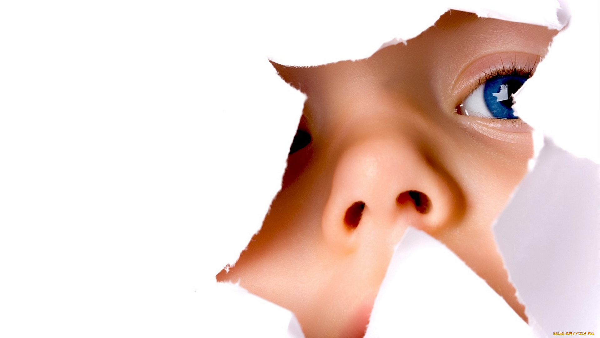 разное, глаза, ребенок, дырка, лицо, нос