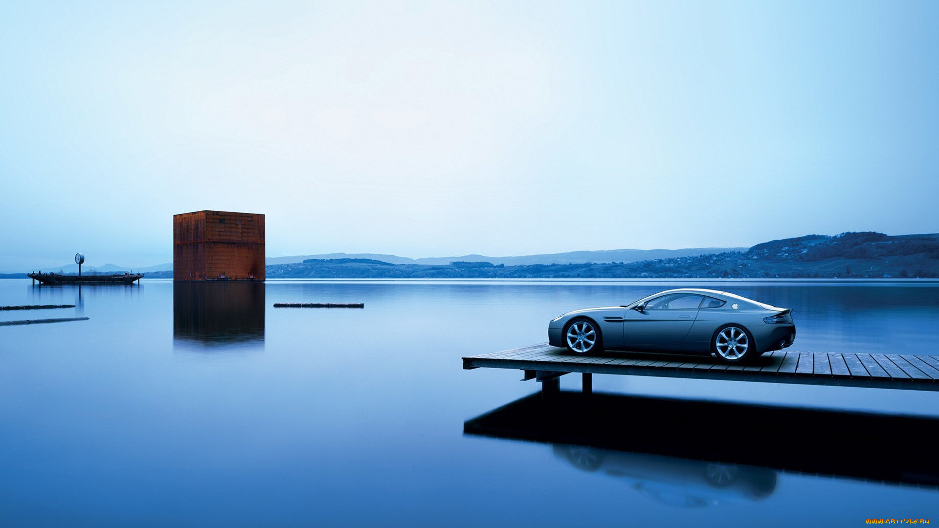 автомобили, aston, martin, светлый, озеро