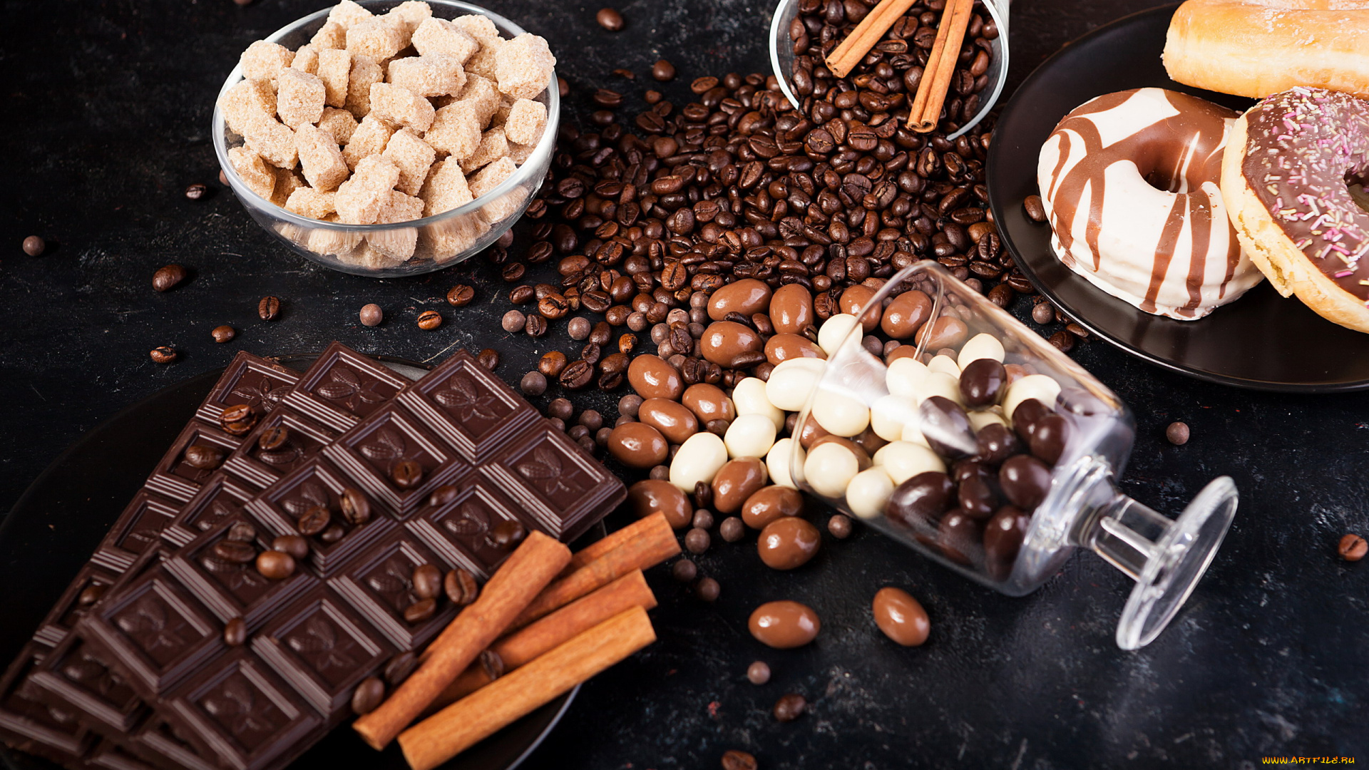 еда, конфеты, , шоколад, , мармелад, , сладости, кофейные, зерна, шоколад, драже, корица