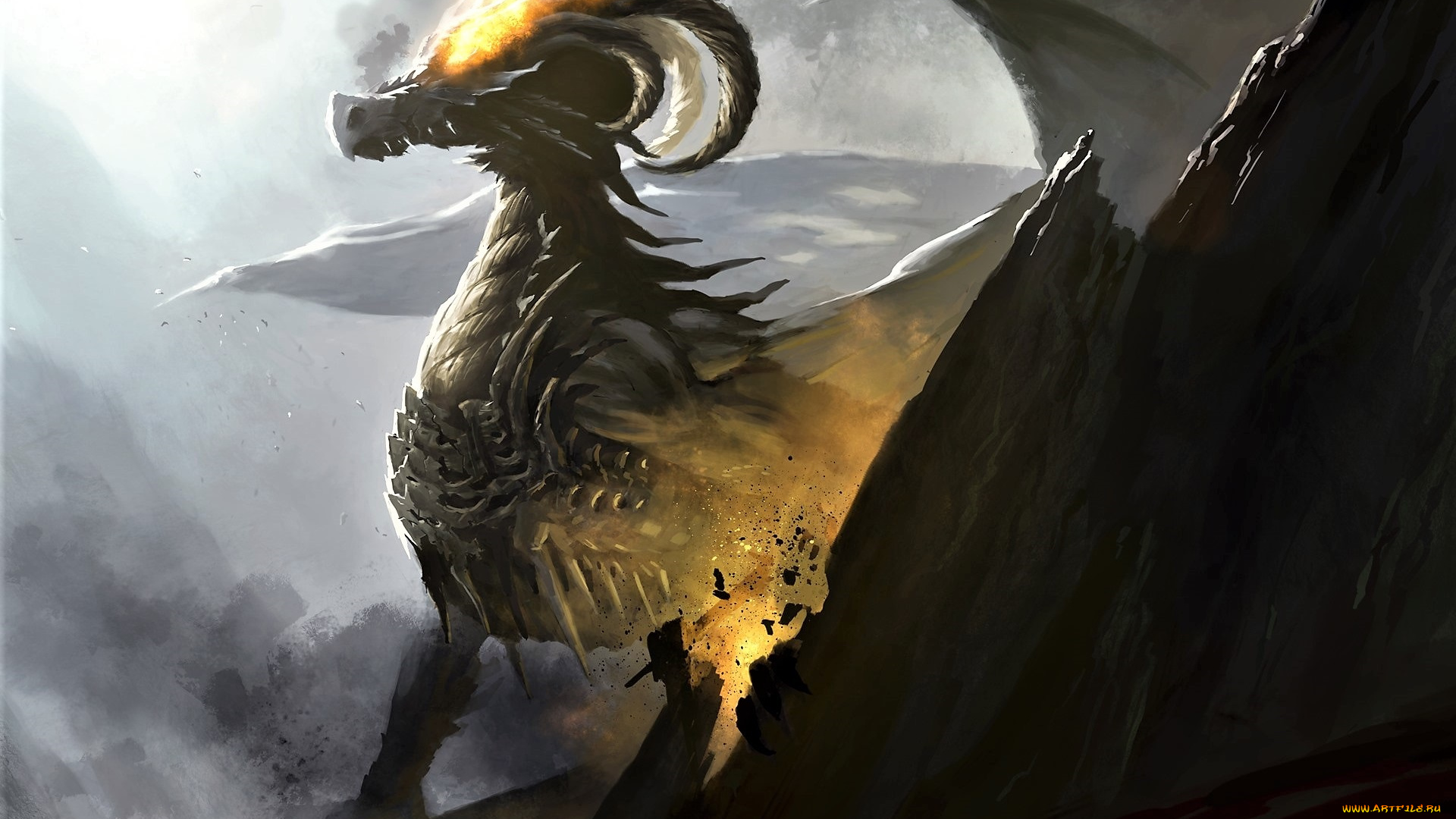 фэнтези, драконы, дракон, скалы