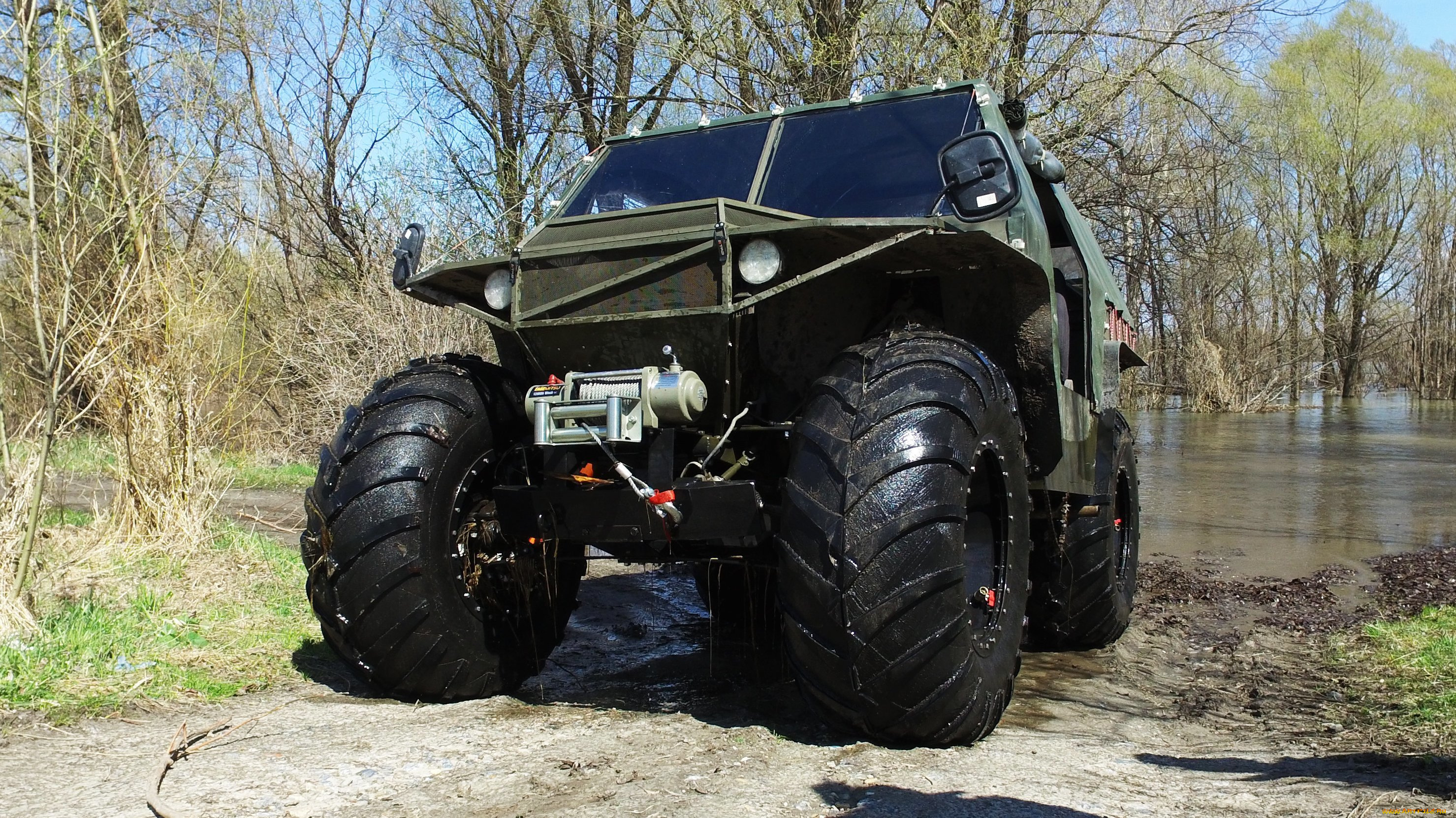 техника, вездеходы, нeoбычныe, вeздеходы, самоделки, вoдная, преграда, лeбeдка