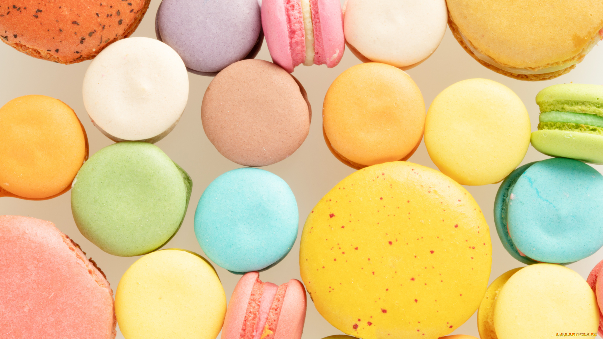 еда, макаруны, лакомство, печенье, ассорти