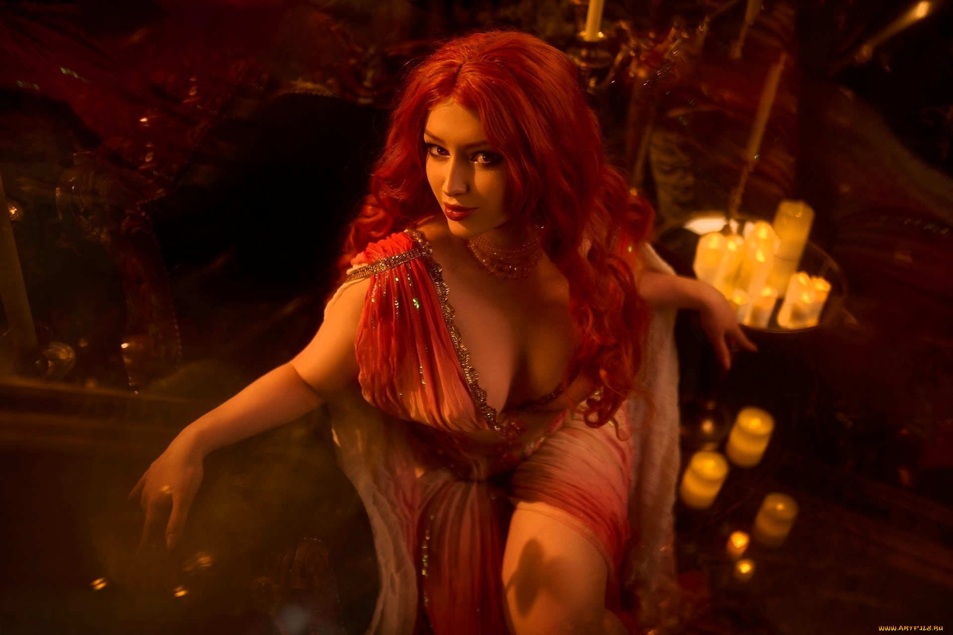 девушки, мария, давыдова, , lady, melamory, образ, косплей, наряд, свечи