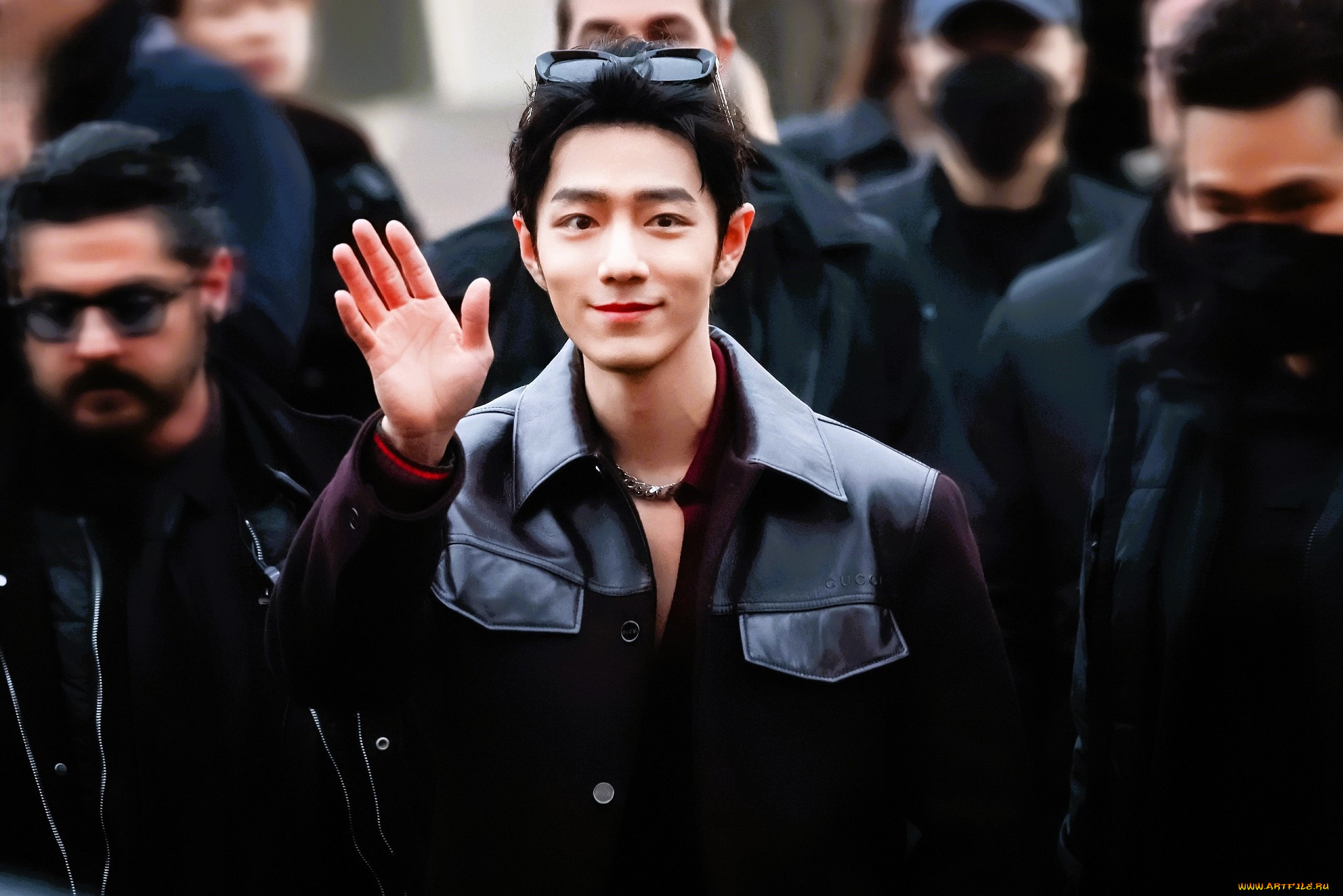 мужчины, xiao, zhan, актер, очки, куртка, жест, люди