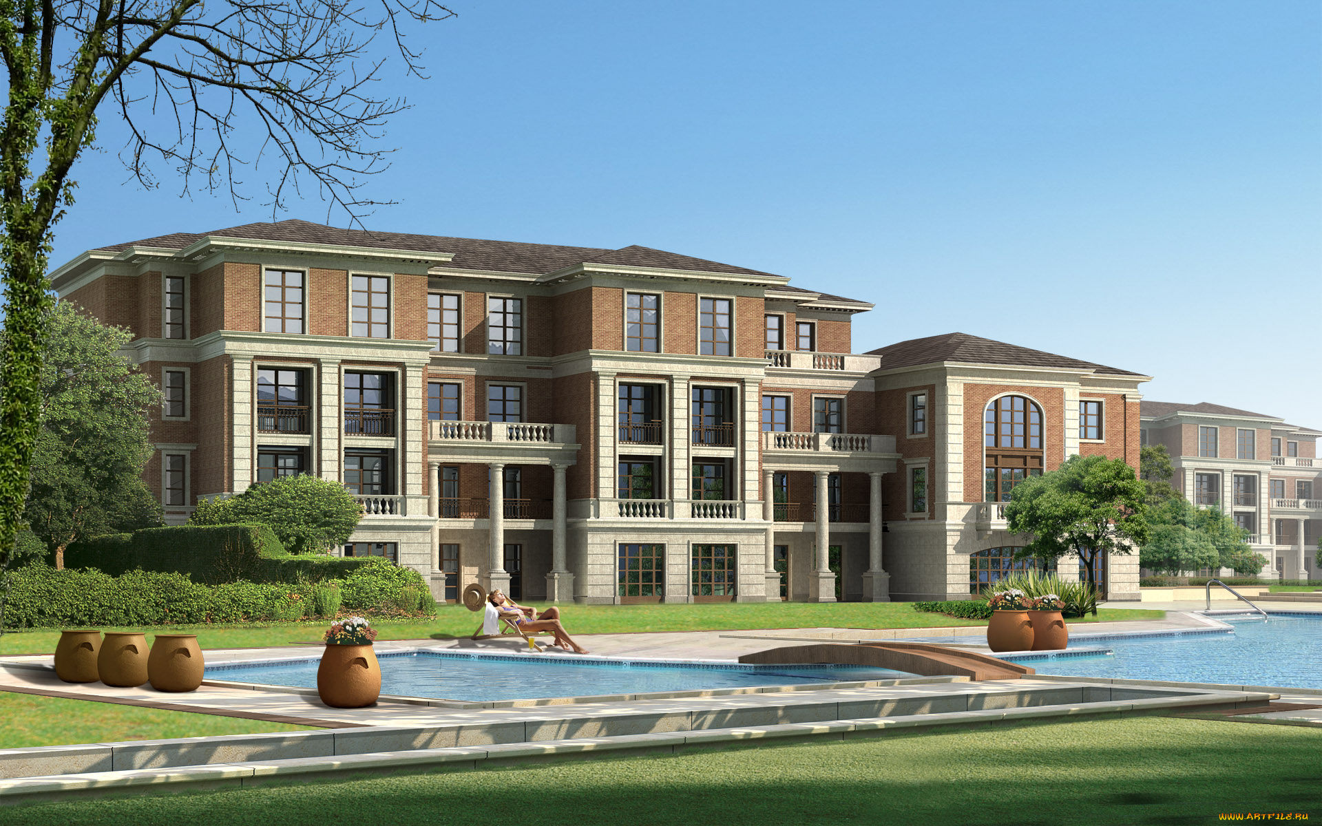 3д, графика, architecture, архитектура