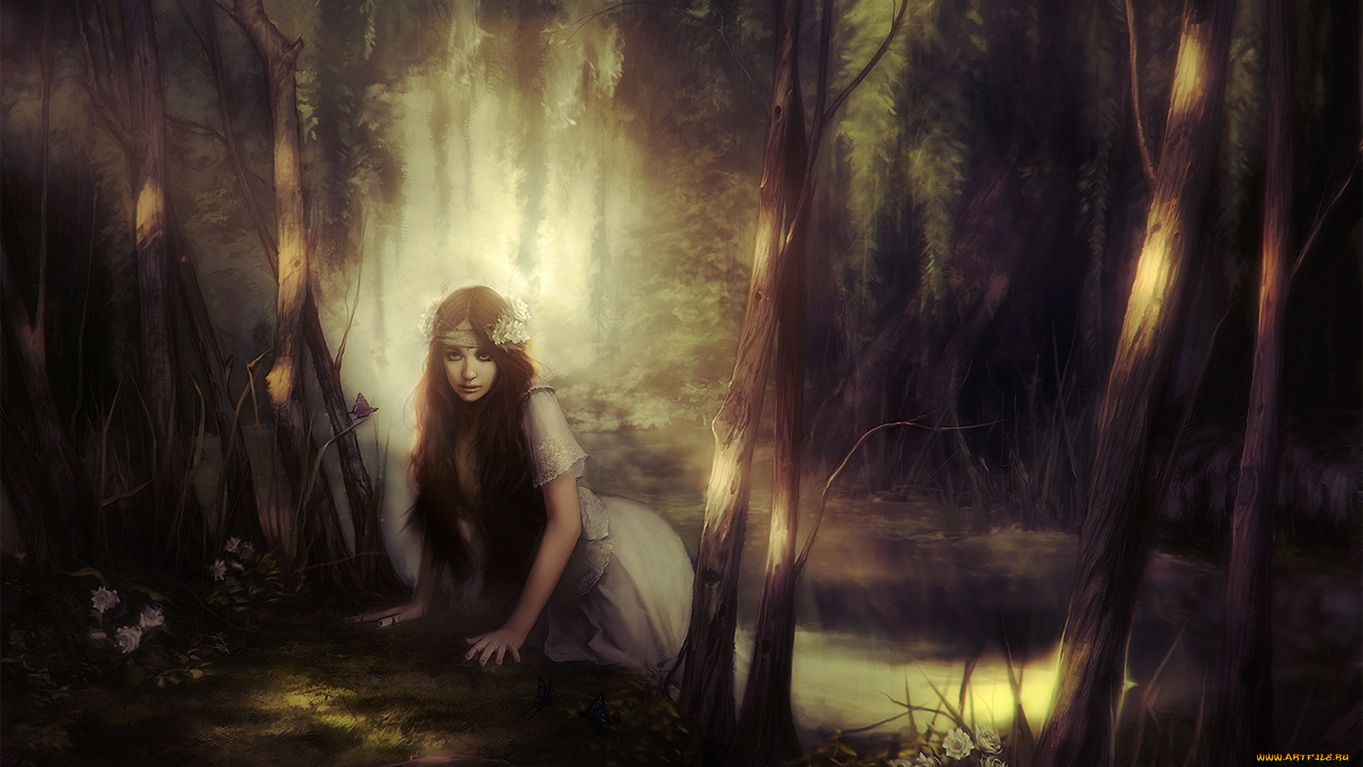фэнтези, девушки, лес