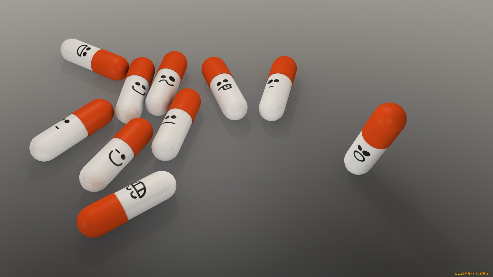 3д, графика, humor, юмор, капсулы, смайлик