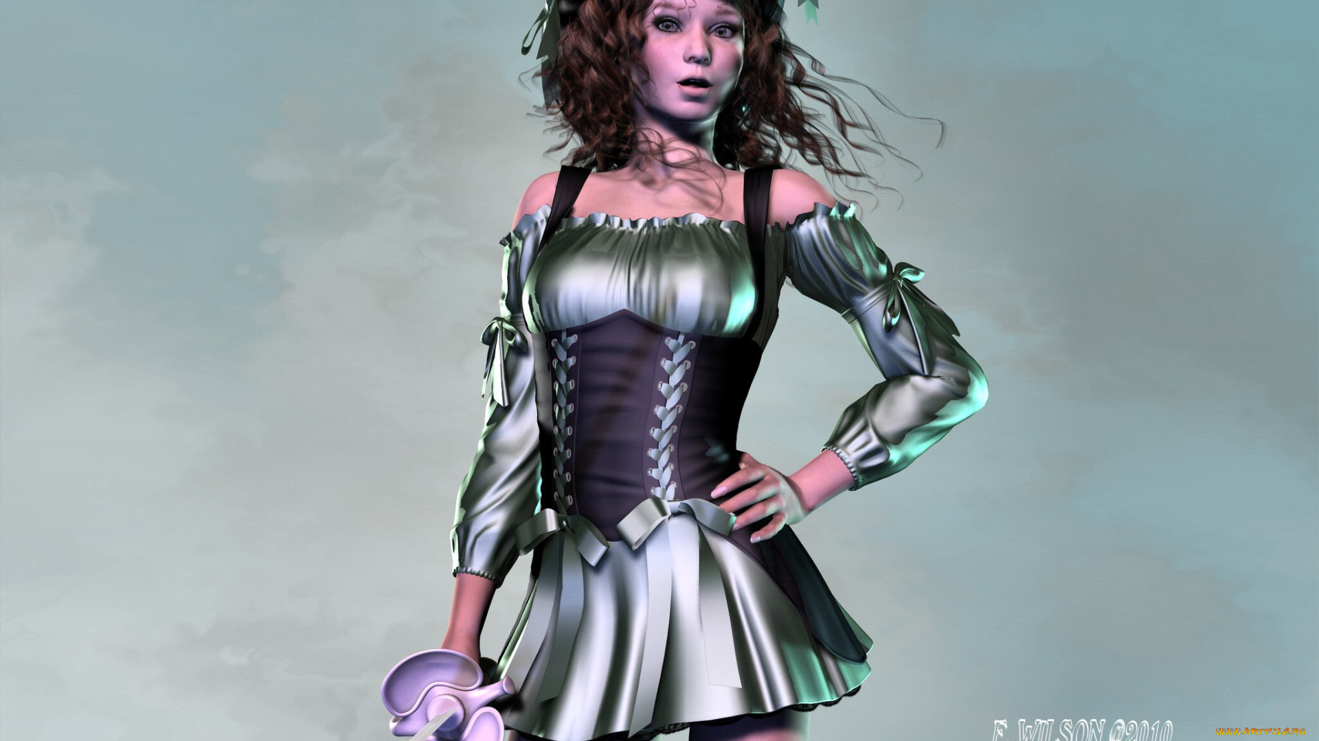 3д, графика, people, люди, девушка, шпага