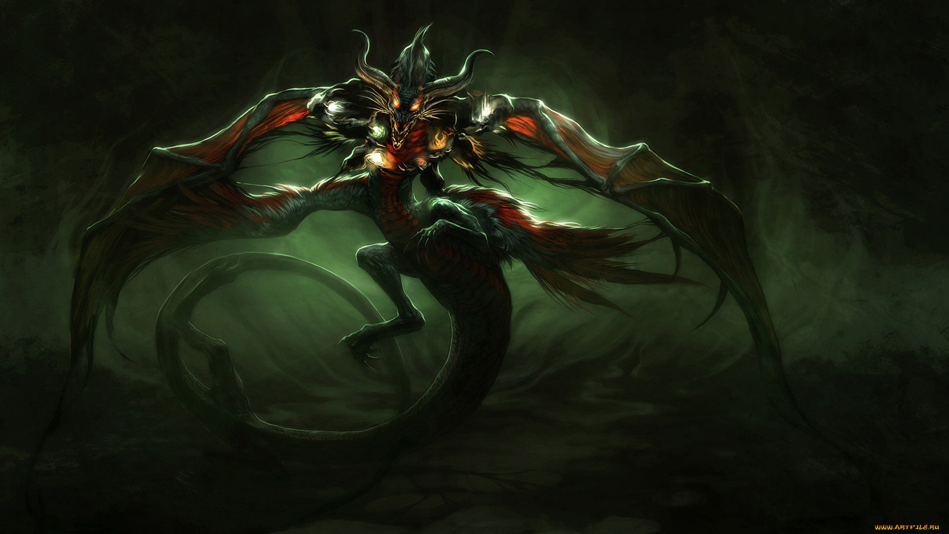 фэнтези, драконы, хвост, крылья