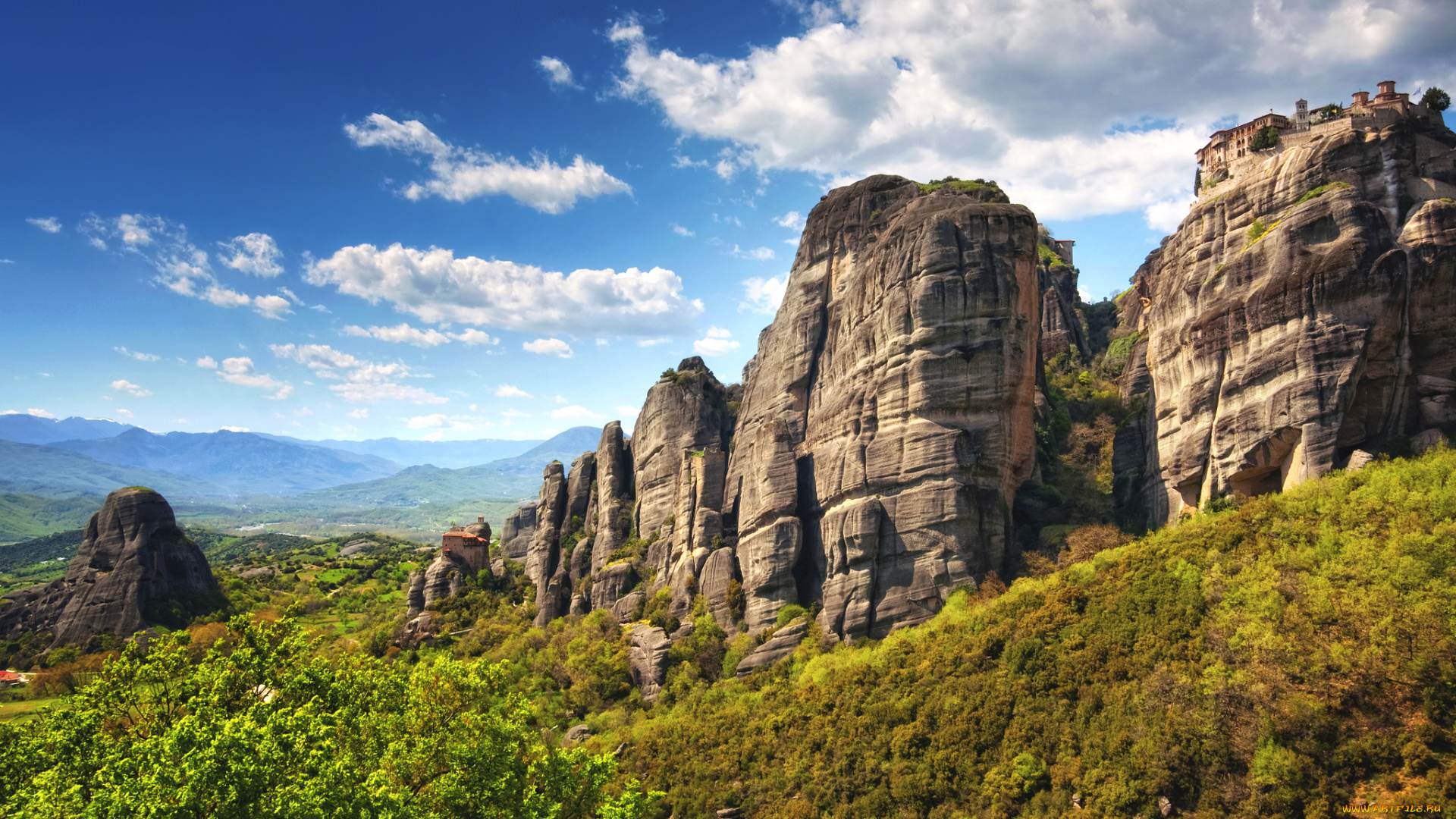 meteora, greece, природа, горы, долина, скалы, греция, монастыри, метеоры