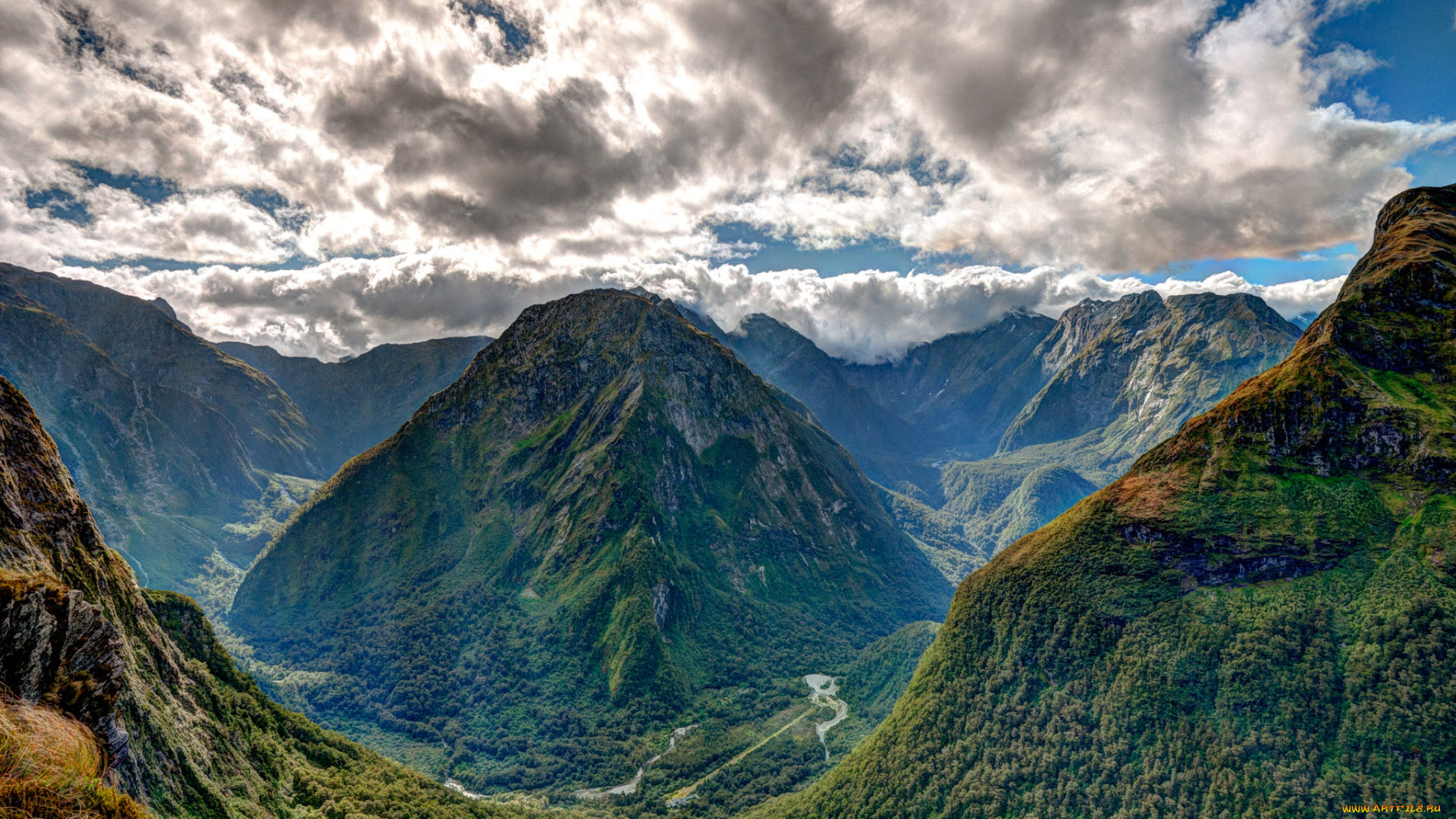 природа, горы, новая, зеландия