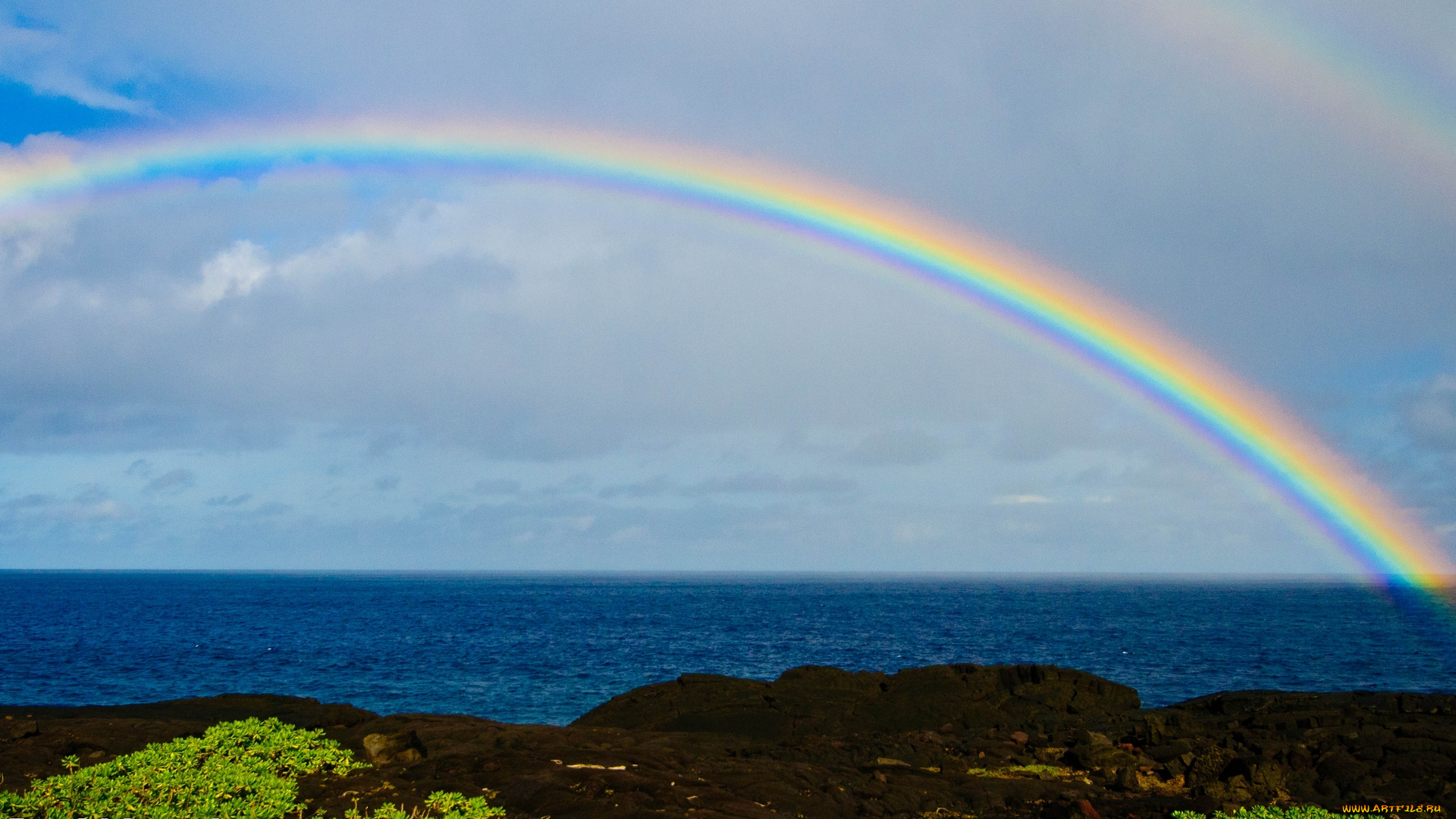 природа, радуга, океан, америка