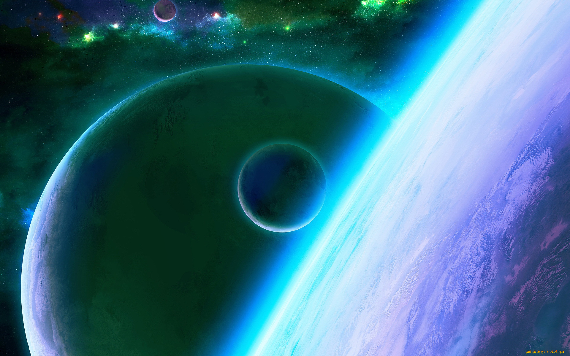 космос, арт, планеты