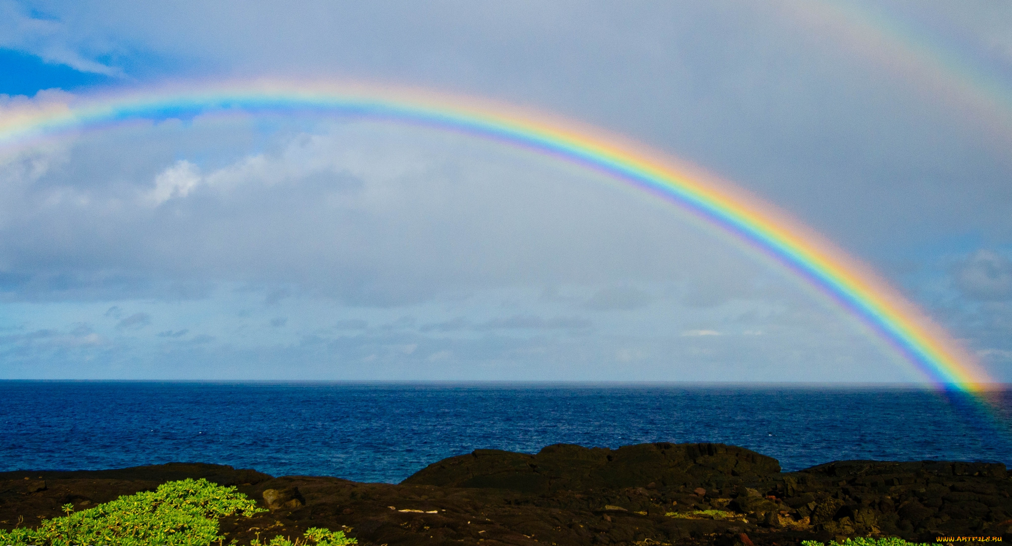 природа, радуга, океан, америка