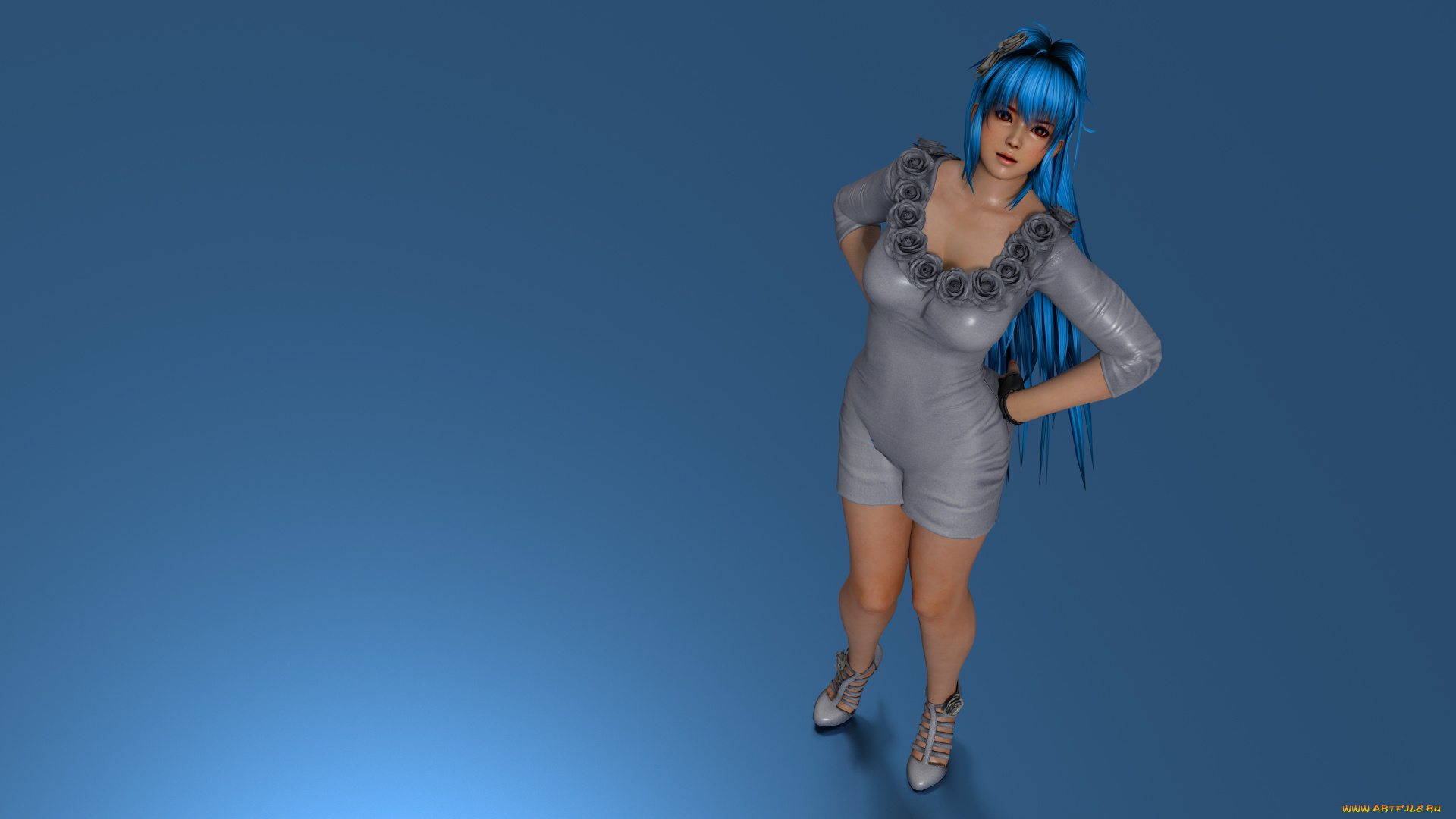 3д, графика, аниме, , anime, девушка, взгляд, фон