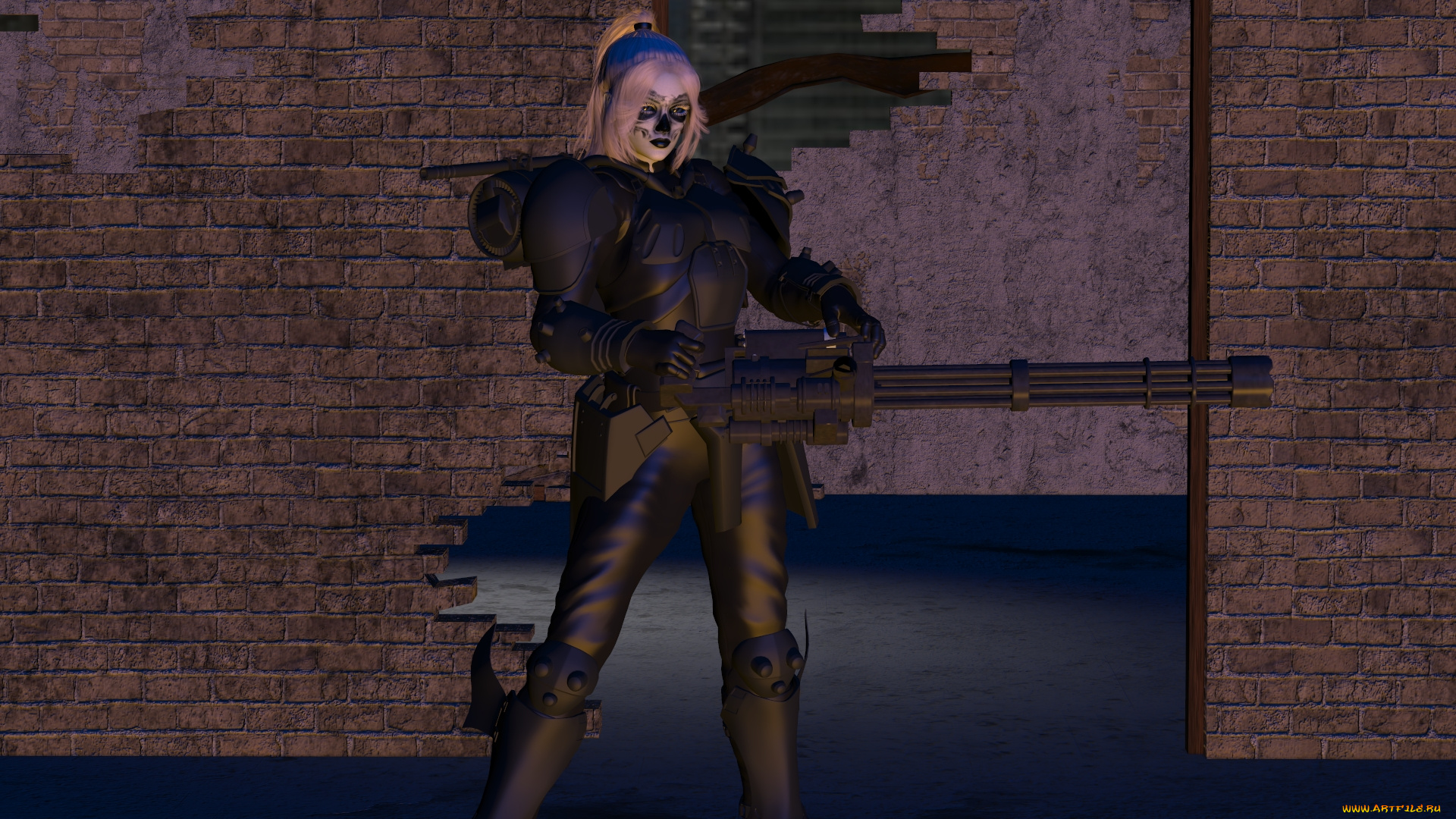 3д, графика, фантазия, , fantasy, оружие, фон, взгляд, девушка