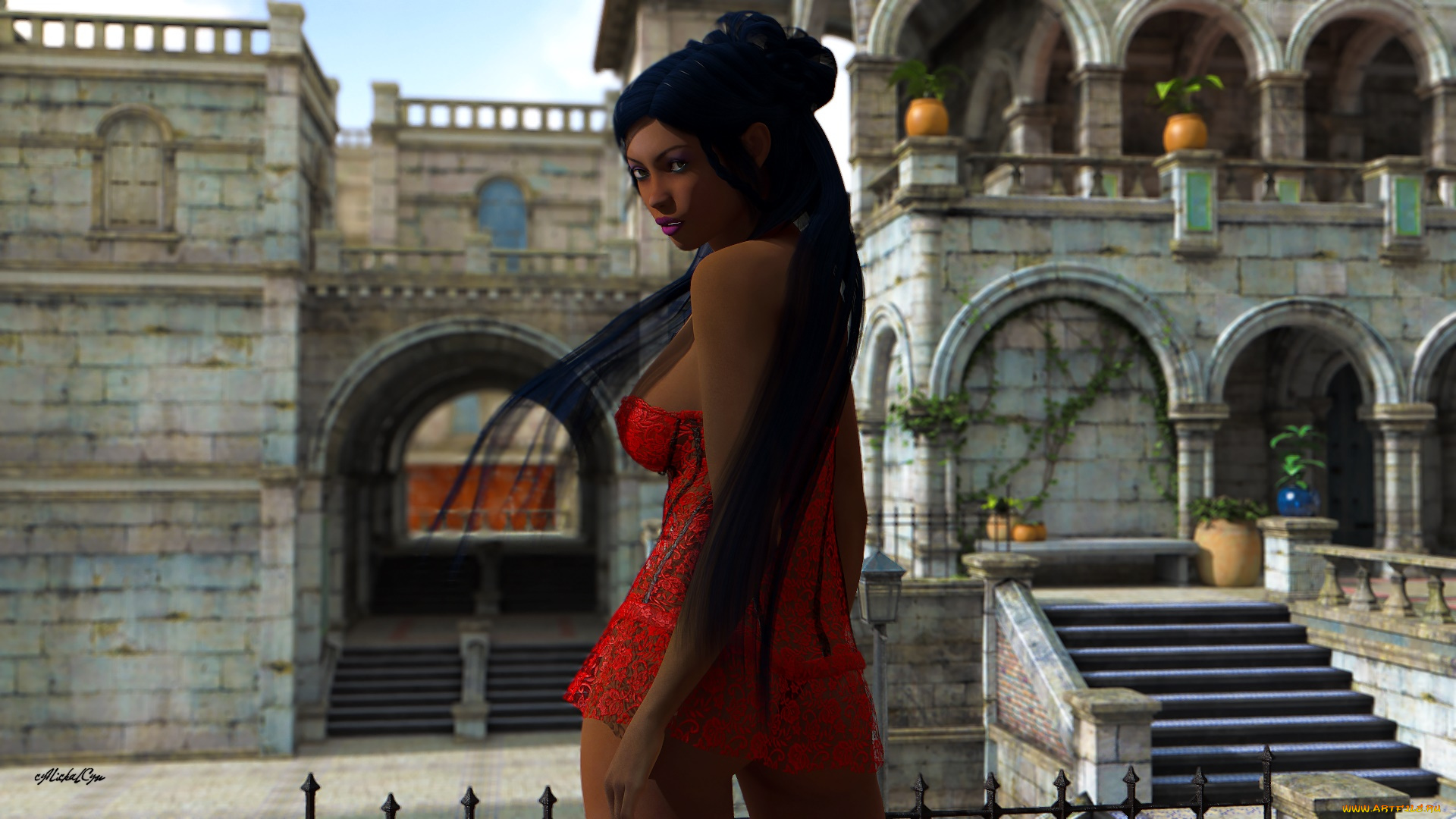 3д, графика, люди, , people, девушка, фон, взгляд