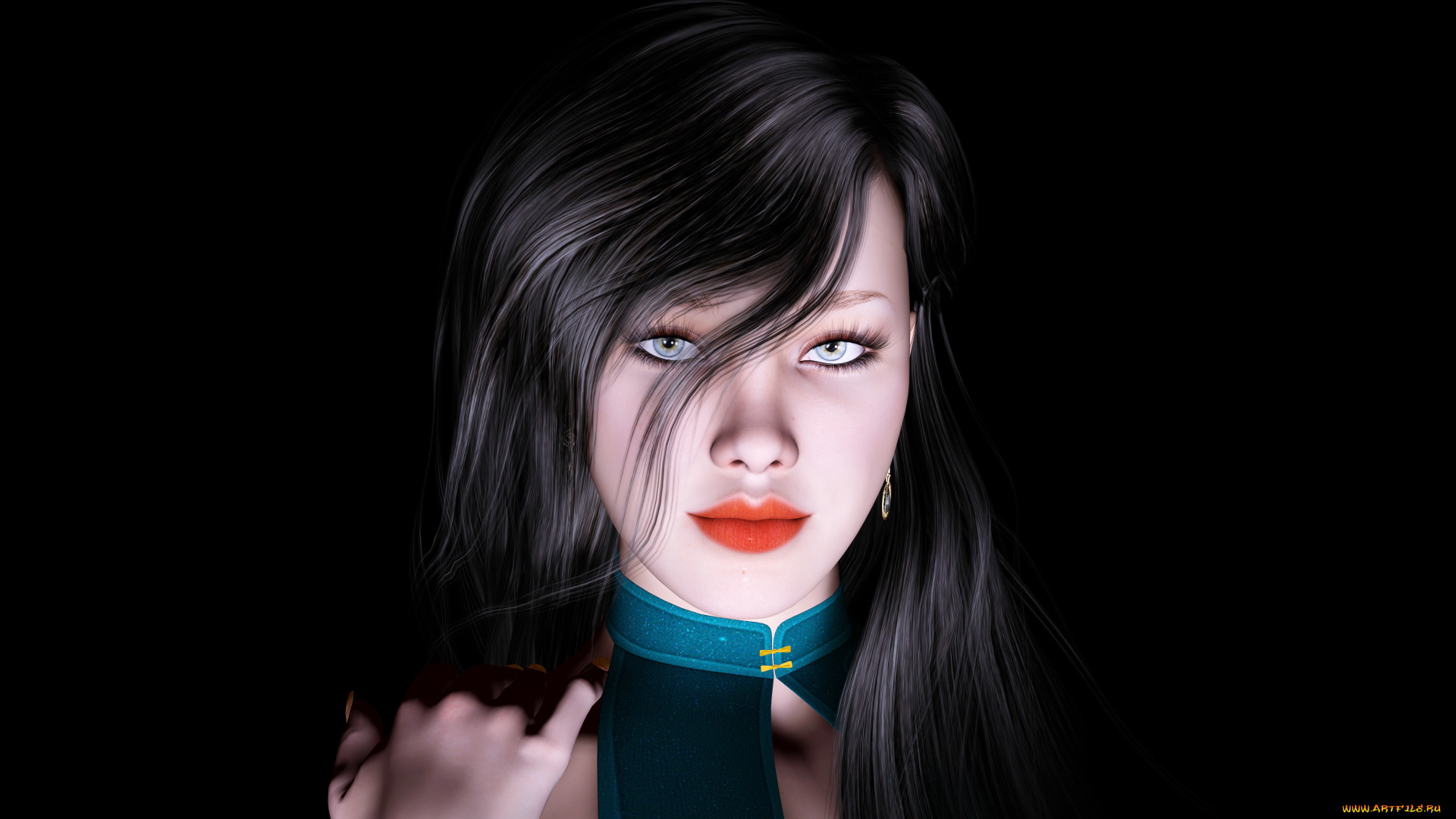 3д, графика, портрет, , portraits, девушка, фон, взгляд