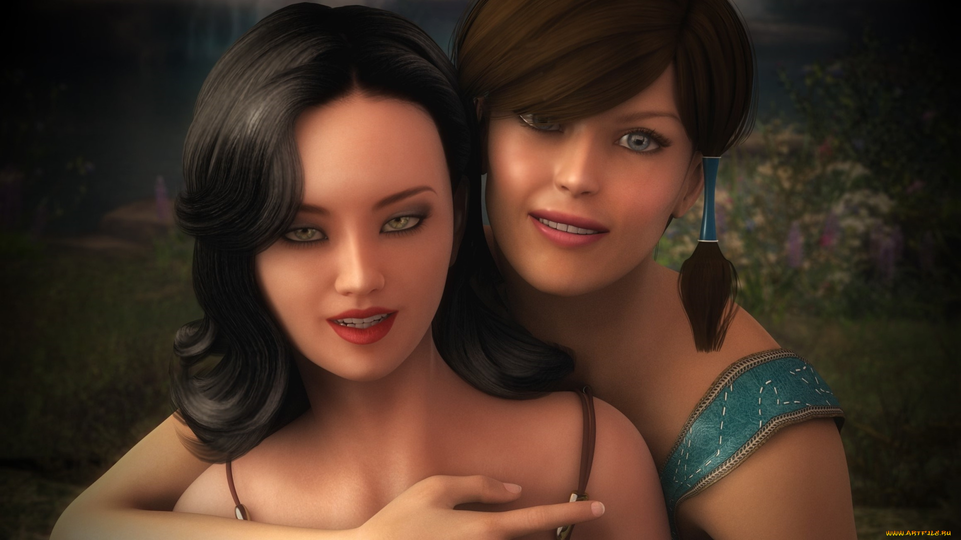 3д, графика, портрет, , portraits, фон, взгляд, девушки