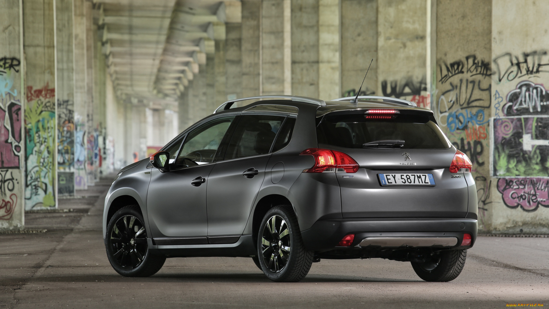 автомобили, peugeot, 2015г, black, matt, 2008